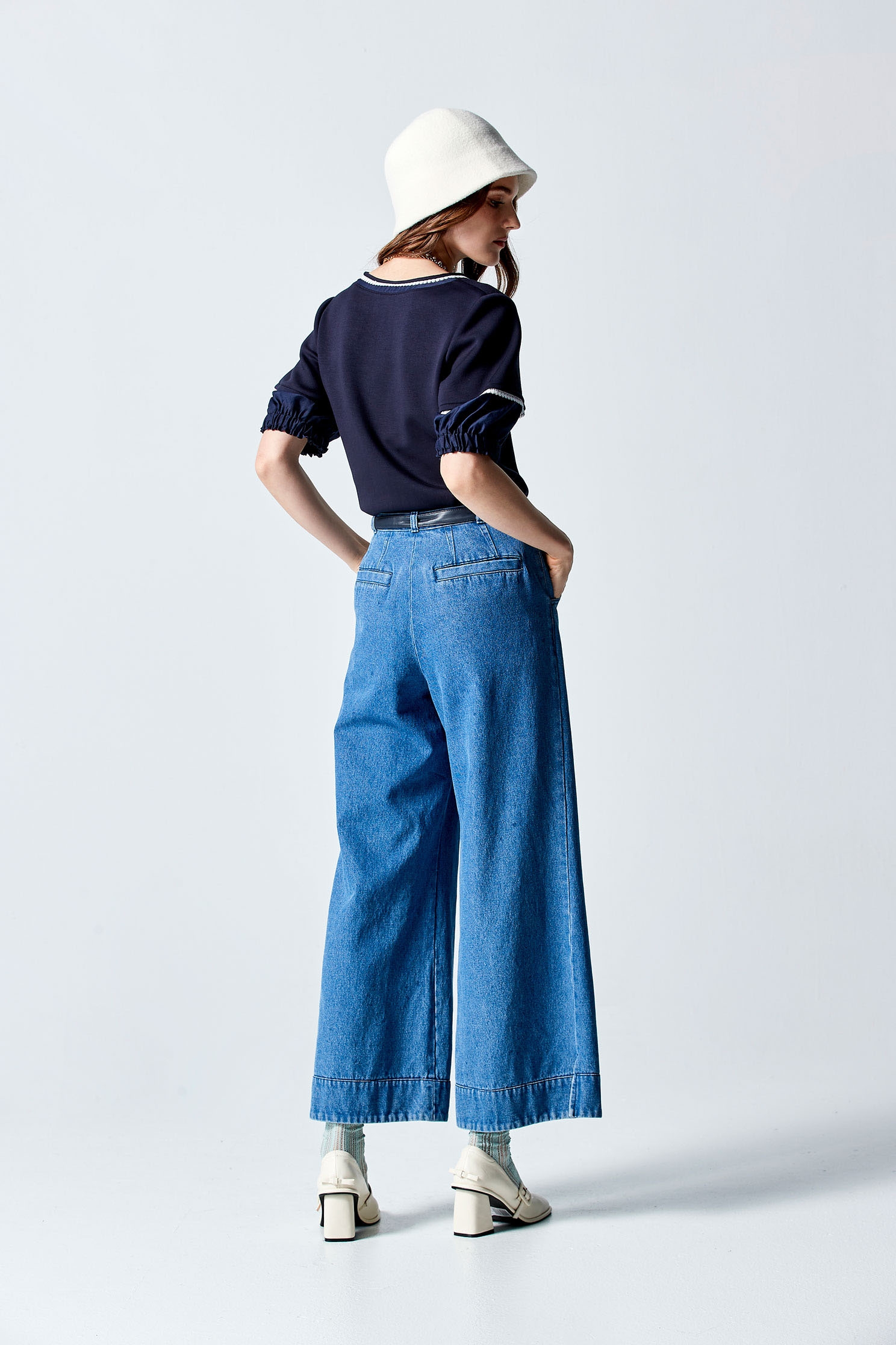 Wide Leg Jeans With Side Slit DetailWide Leg Jeans With Side Slit Detail,Culottes,Denim,Jeans,Season (AW) Look,Culottes,Pants