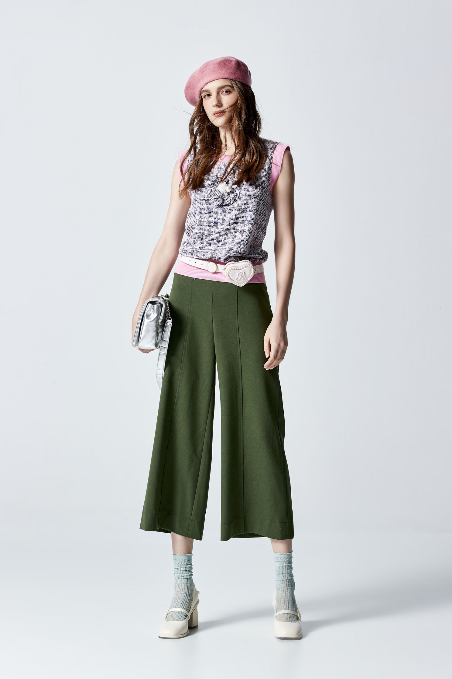 Basic Green Wide Leg PantsBasic Green Wide Leg Pants,Culottes,Season (AW) Look,Culottes,Pants