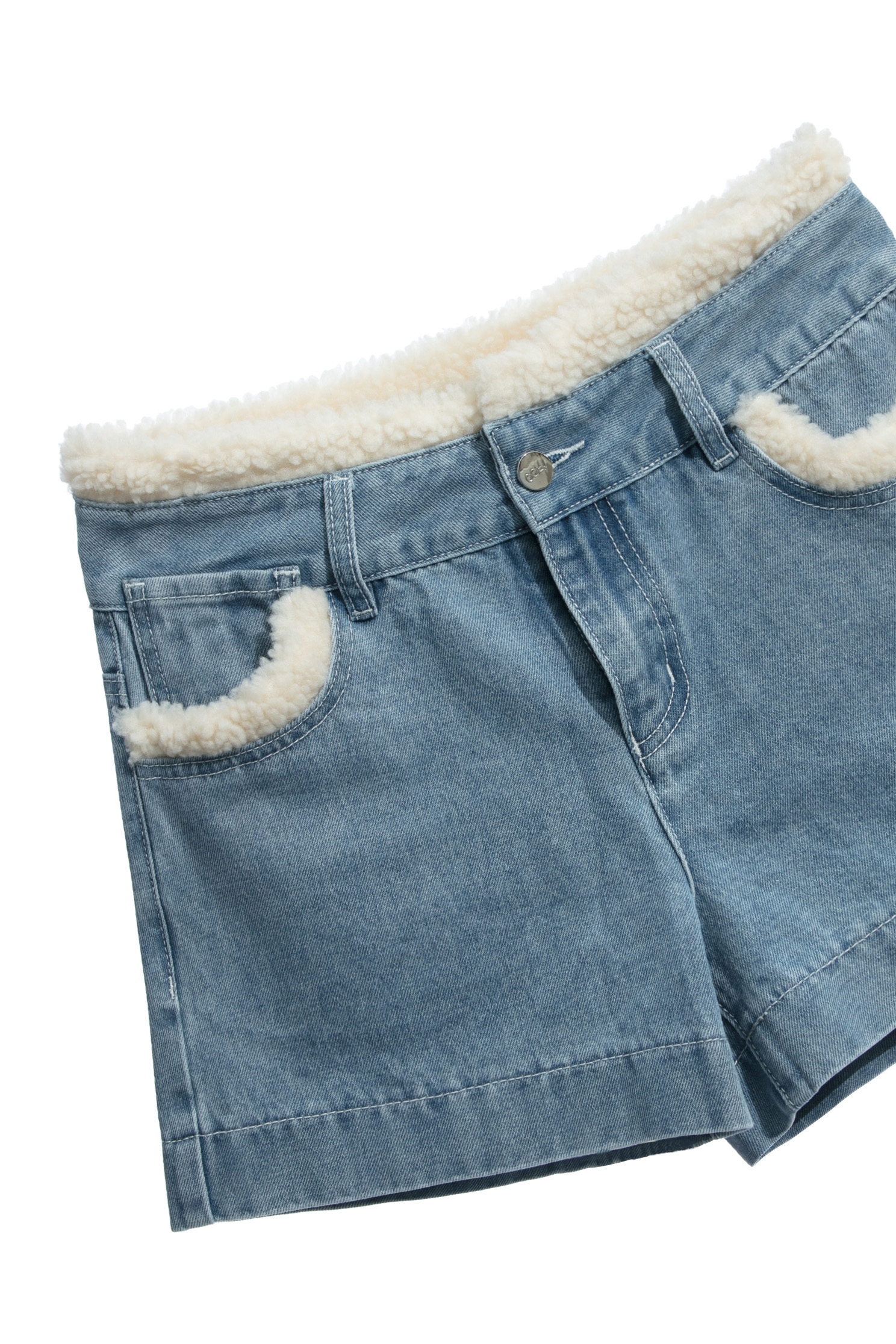 Denim Shorts With Fleece Trim DetailDenim Shorts With Fleece Trim Detail,Denim,Denim shorts,Jeans,Shorts,Season (AW) Look