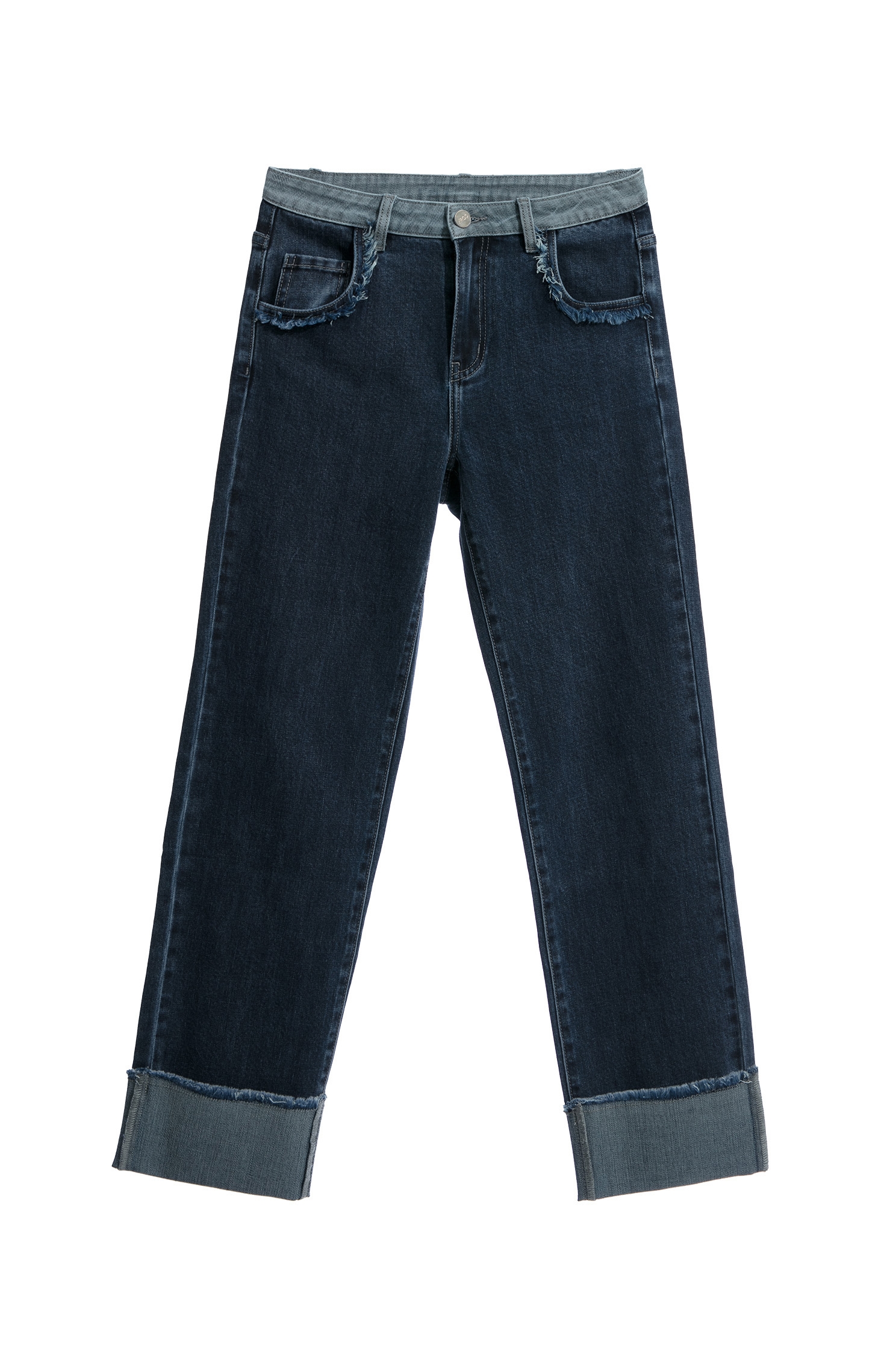 Straight Cut Cuffed JeansStraight Cut Cuffed Jeans,Denim,Jeans,Denim pants,Season (AW) Look,Wide-leg jeans,Pants