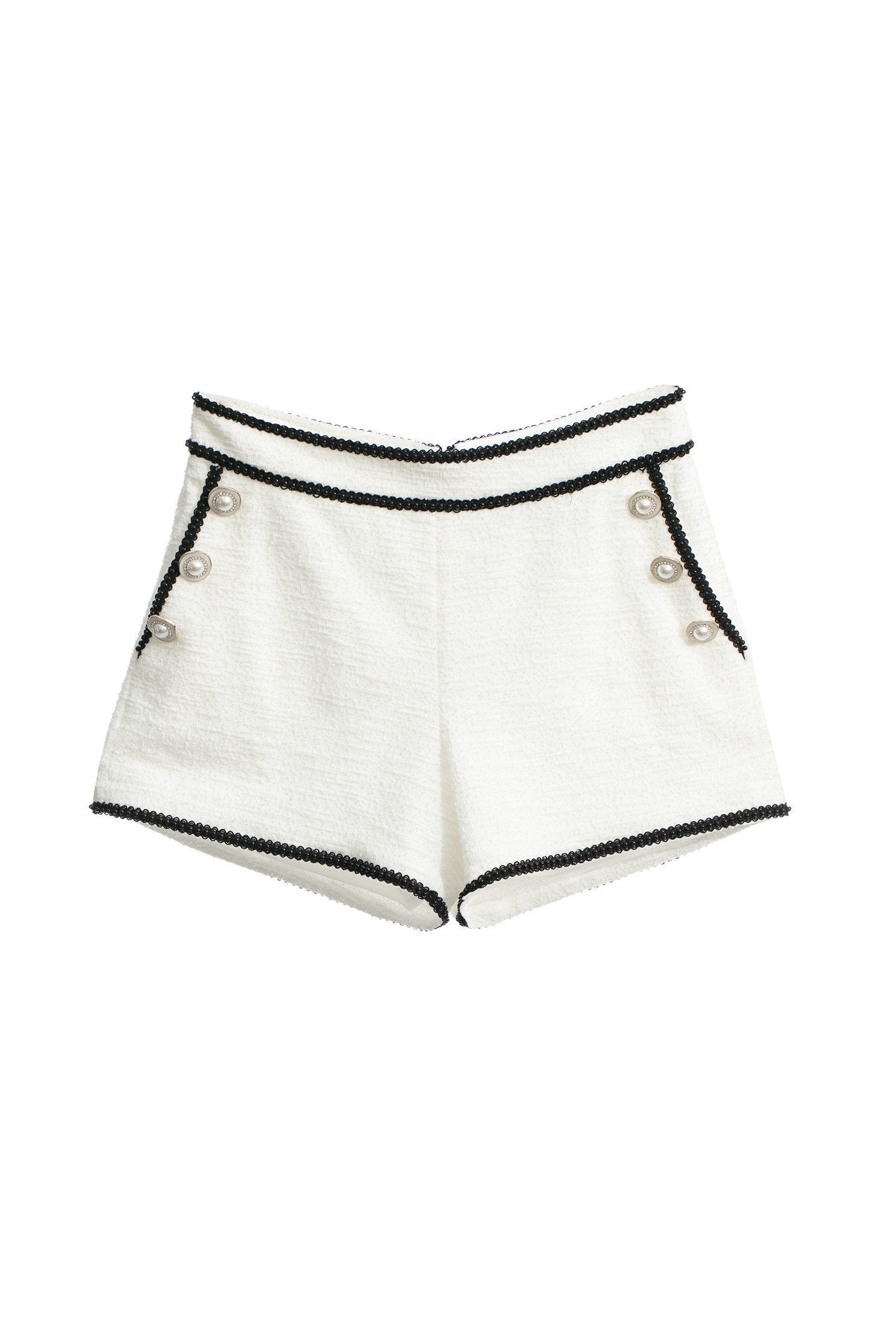 Contrast Trim Tweed ShortsContrast Trim Tweed Shorts,pearl,Shorts,Season (AW) Look,Belts