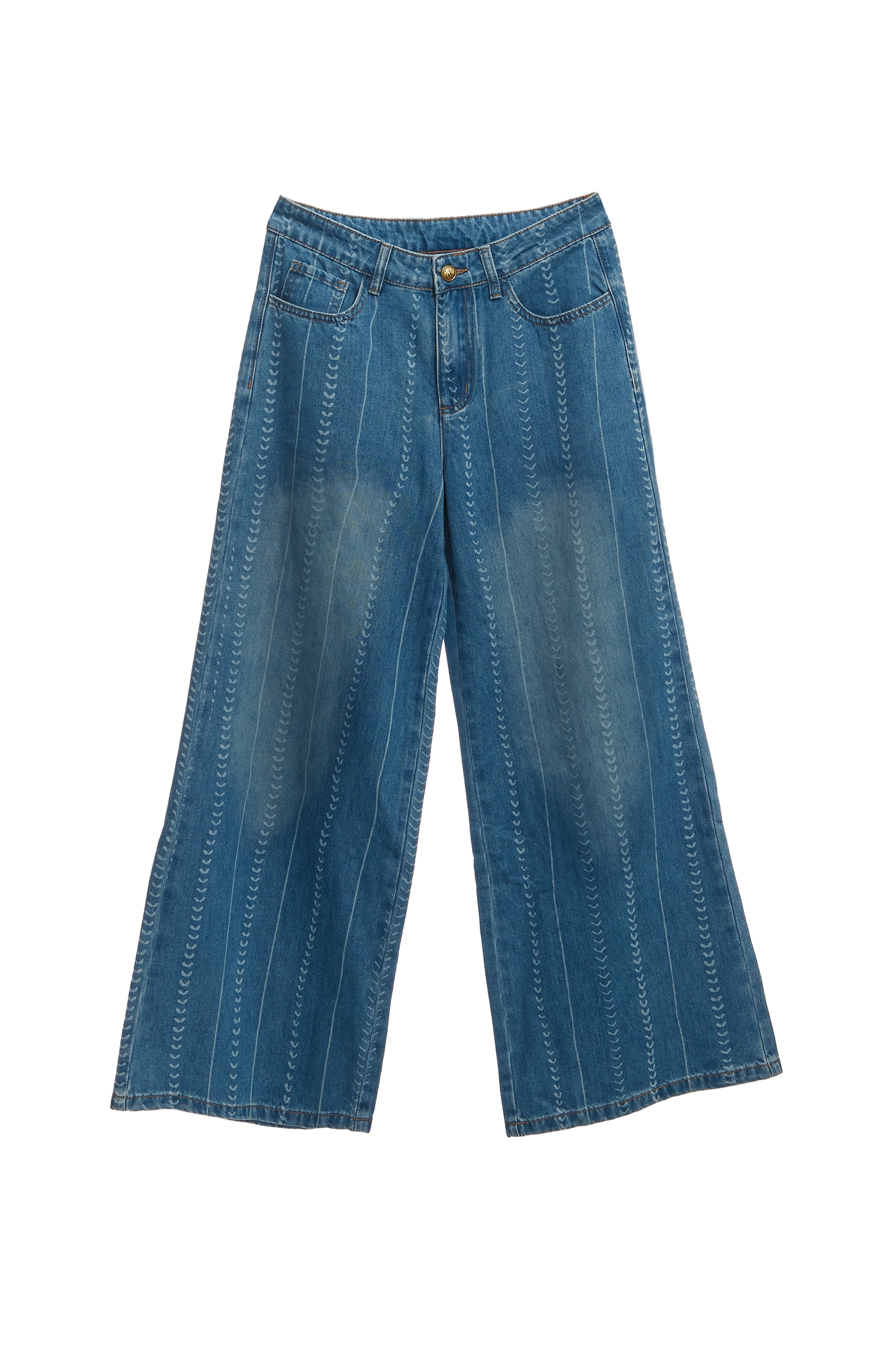 Heart Embroidery Wide Leg JeansHeart Embroidery Wide Leg Jeans,Denim,Jeans,Season (AW) Look,Pants