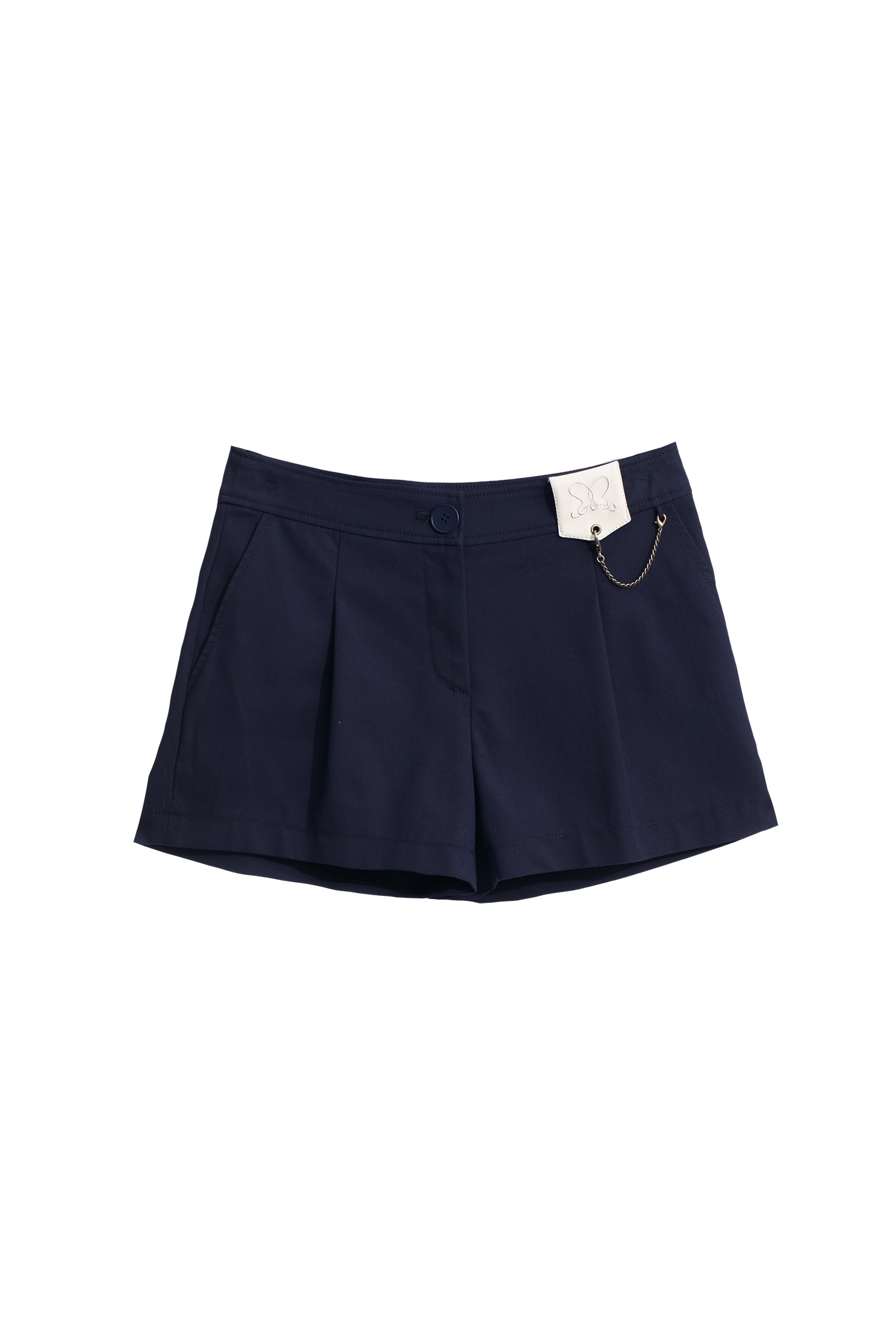 Navy Shorts With Detachable Chain AccessoryNavy Shorts With Detachable Chain Accessory,Shorts,Season (AW) Look