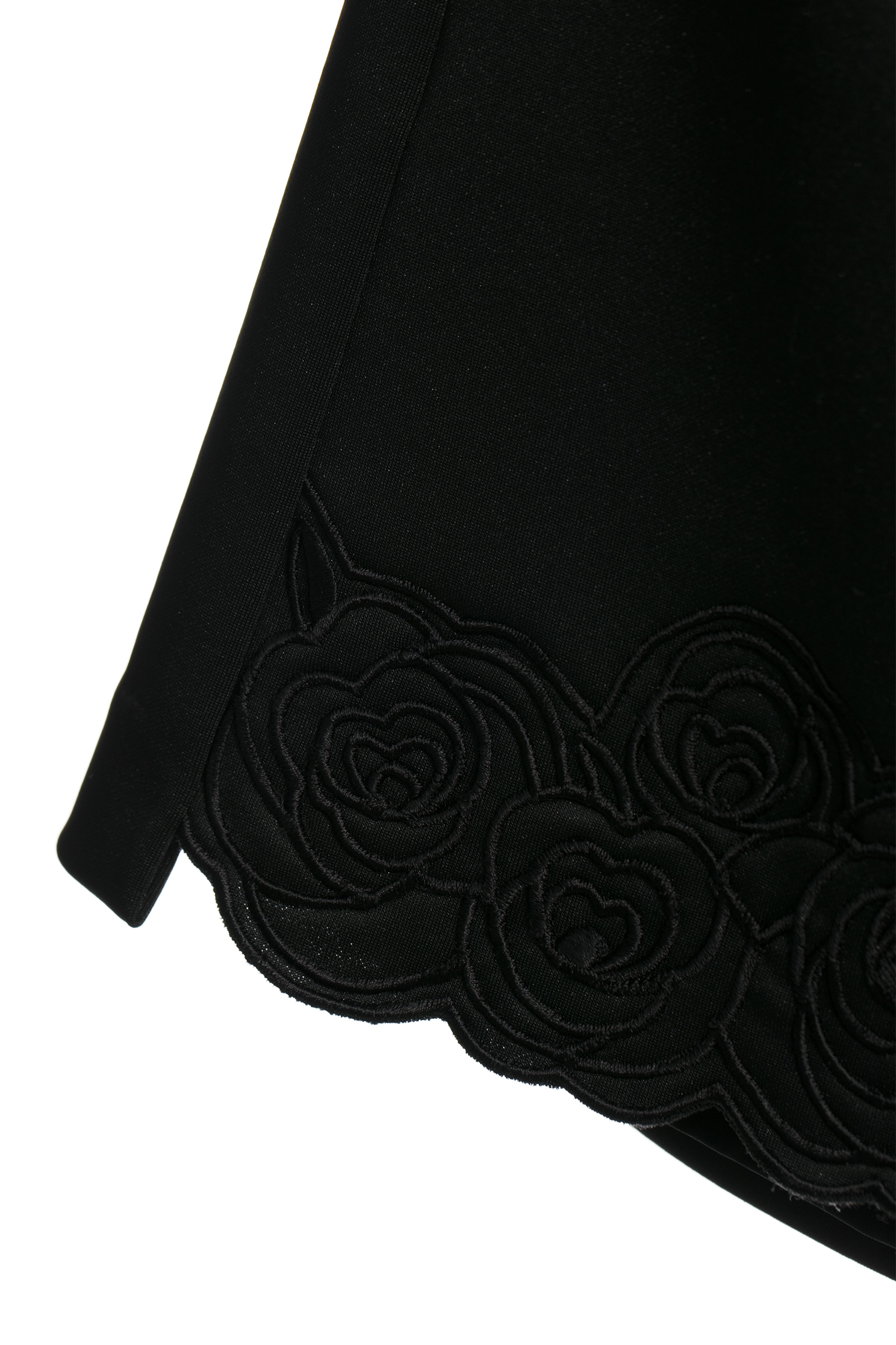 Floral Embroidery Black ShortsFloral Embroidery Black Shorts,Shorts,Season (AW) Look,Embroidered