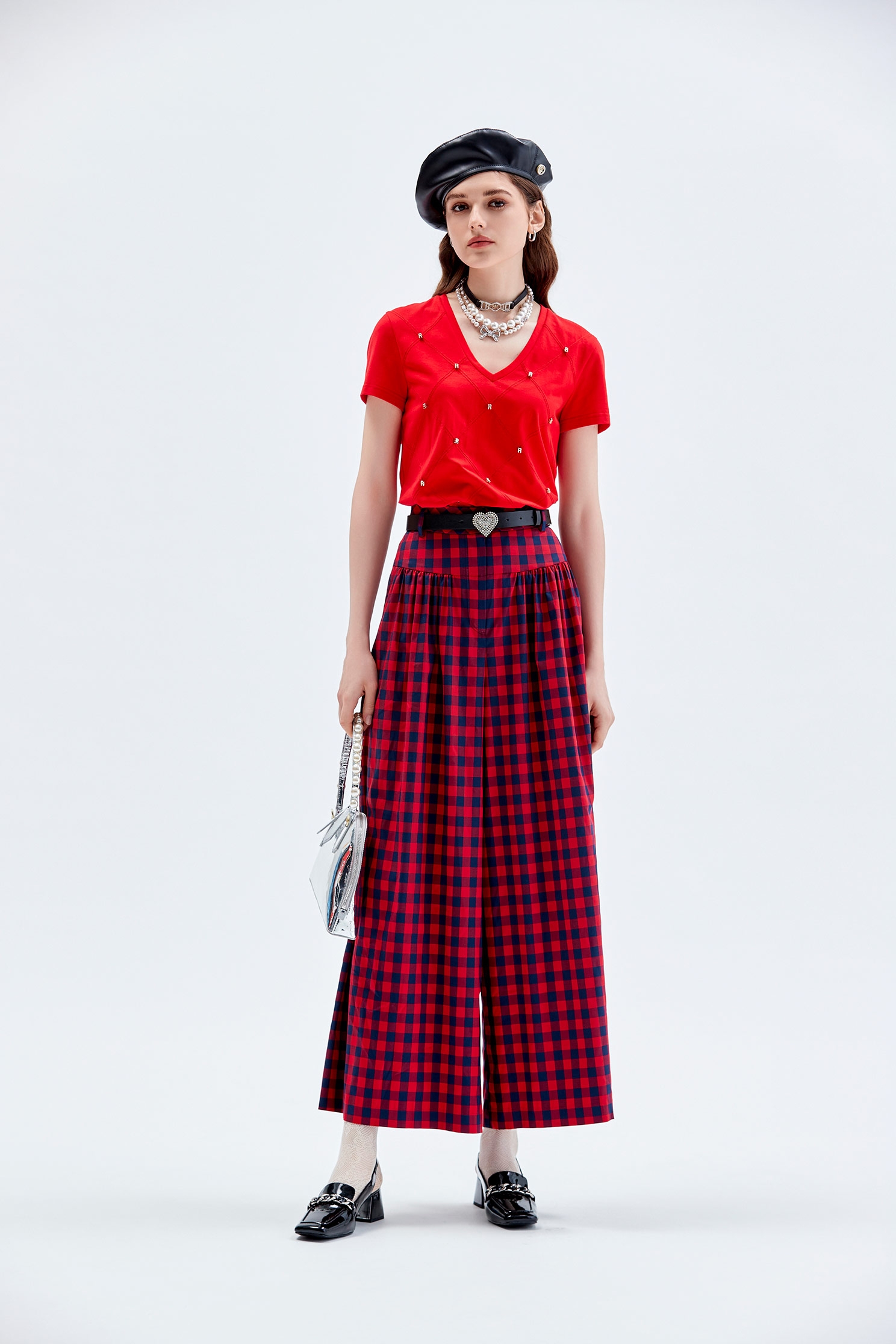 Plaid Wide Leg PantsPlaid Wide Leg Pants,Culottes,Plaid,Season (AW) Look,Culottes,Pants