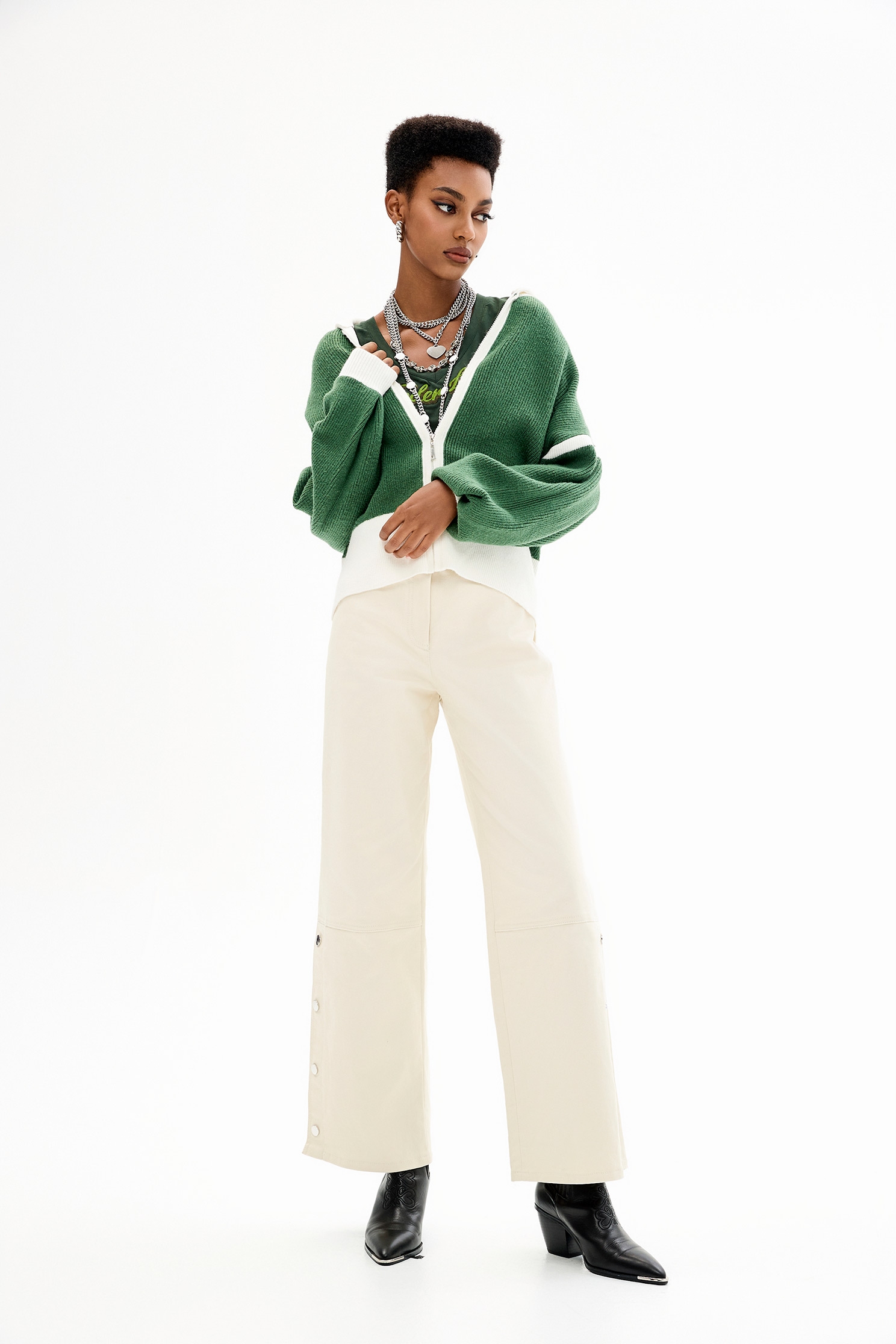 Straight Cut Button Detail JeansStraight Cut Button Detail Jeans,Culottes,Denim,Denim pants,Season (AW) Look,Culottes,Pants