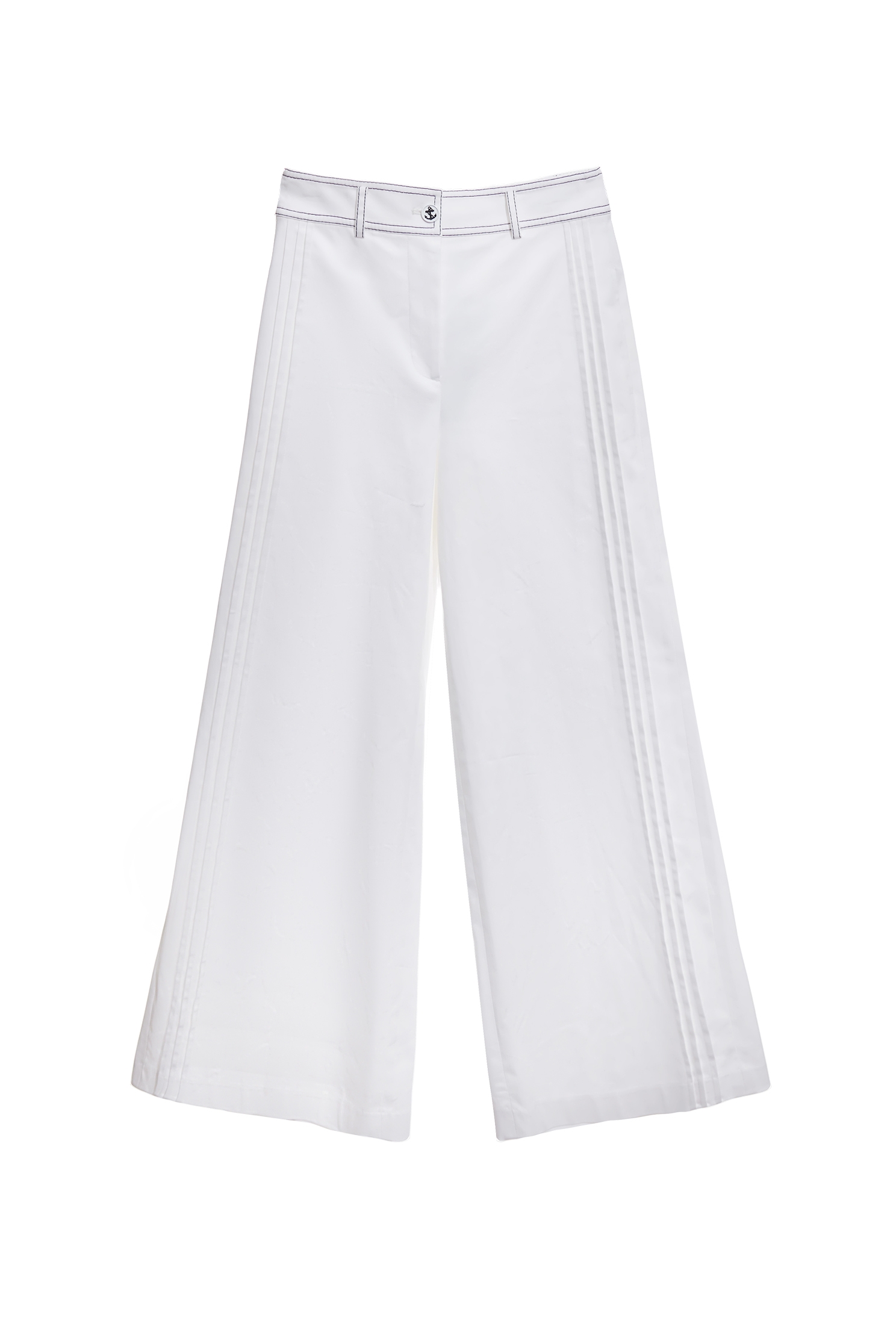 Pleated Detail Wide Leg PantsPleated Detail Wide Leg Pants,Culottes,Season (SS) Look,White pants,pants,Urban Fashion