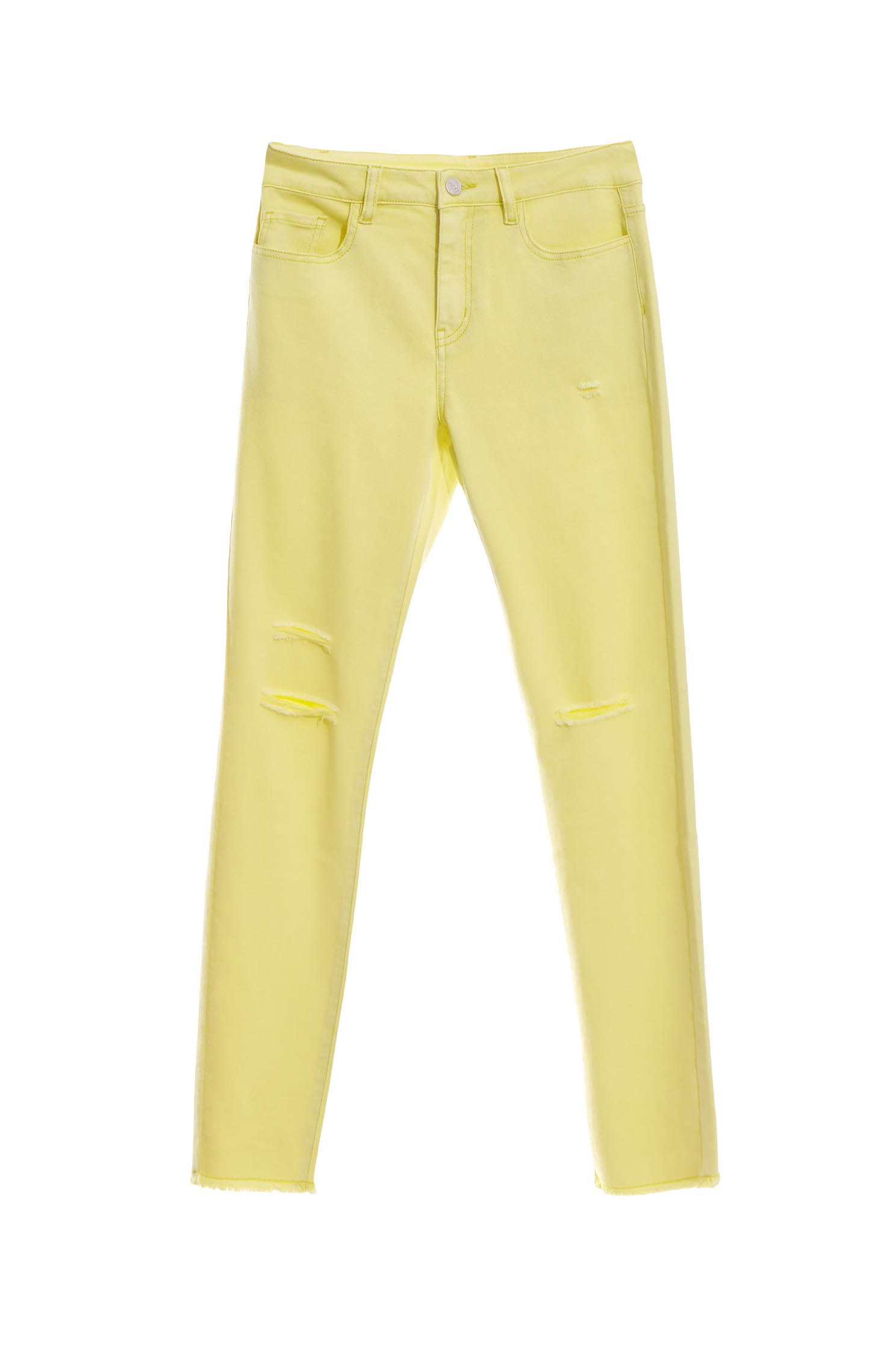 Slim-Fit Yellow Distress JeansYellow ripped skinny jeans,Season (SS) Look,Denim,Jeans,Denim pants,Pants