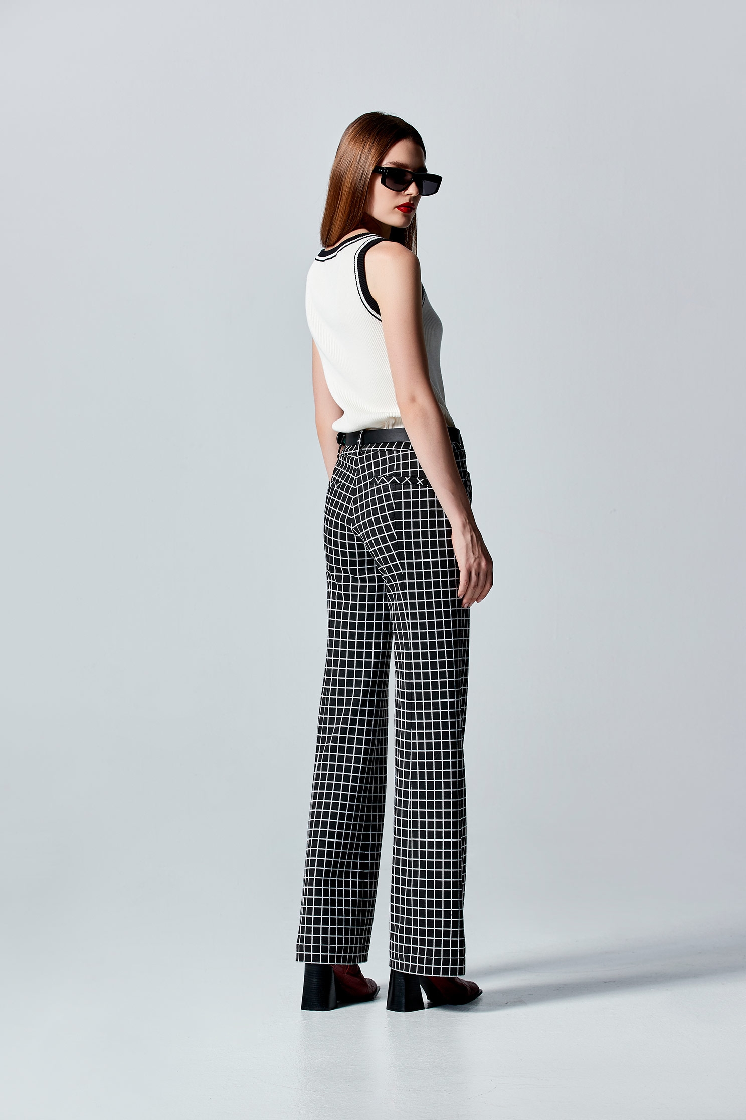 Plaid Straight Cut PantsPlaid Straight Cut Pants,Bell-bottoms,Culottes,Plaid,Season (AW) Look,Bell-bottoms,Knitted