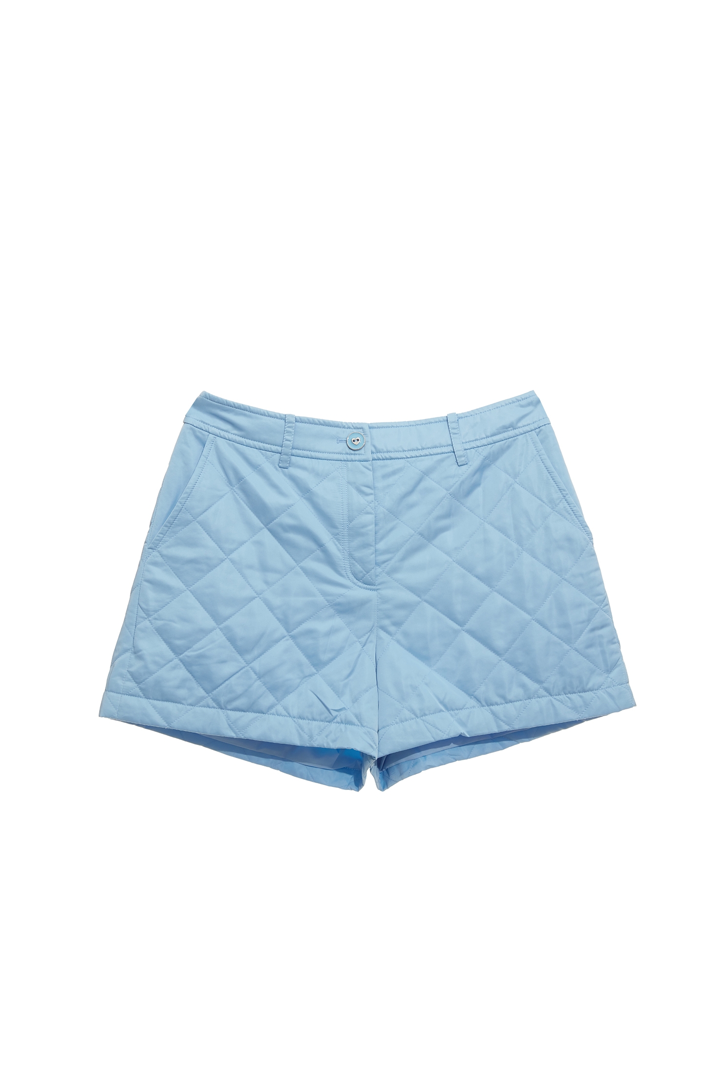 Glacier Blue Quilted ShortsGlacier Blue Quilted Shorts,Plaid,Shorts,Season (AW) Look