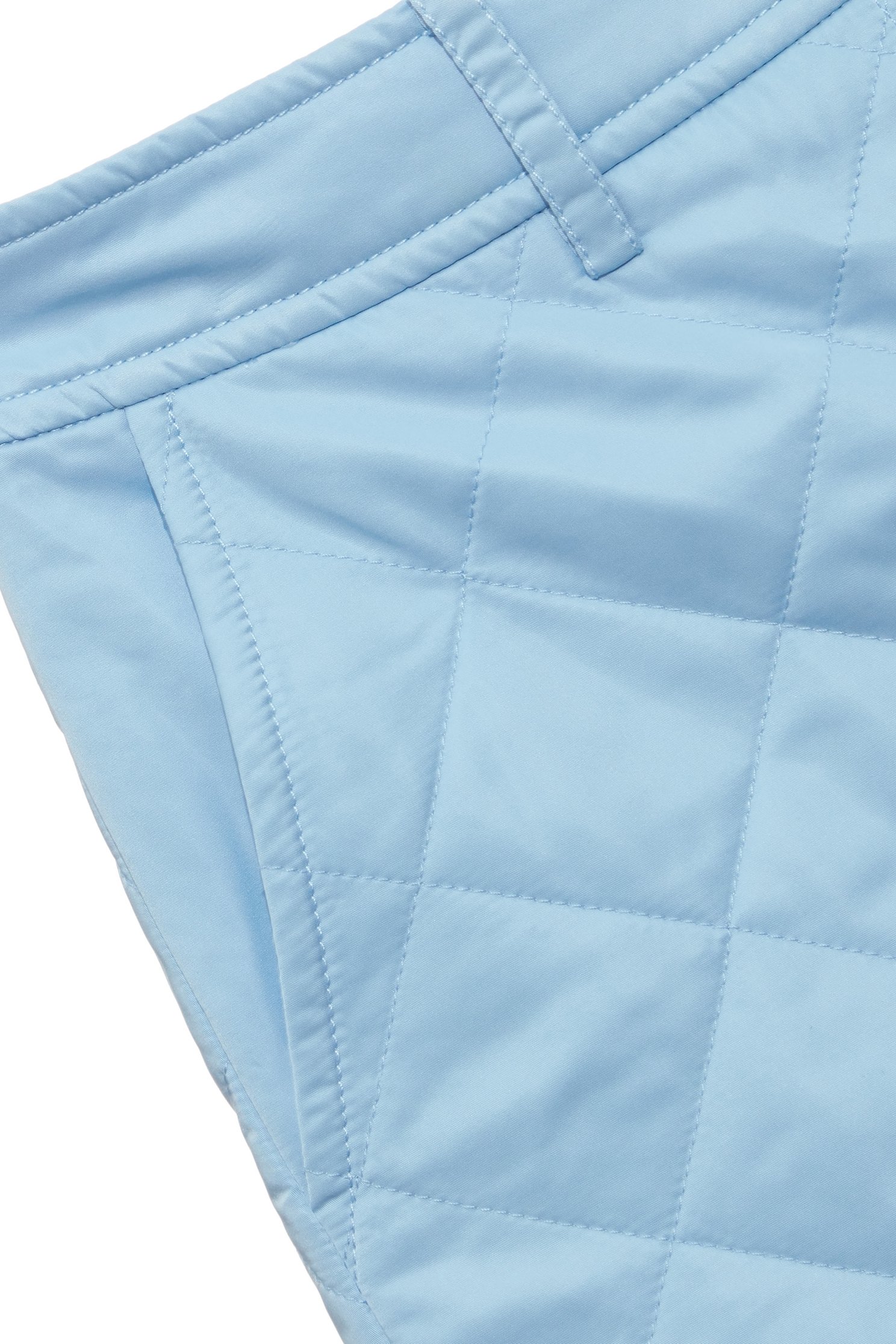 Glacier Blue Quilted ShortsGlacier Blue Quilted Shorts,Plaid,Shorts,Season (AW) Look