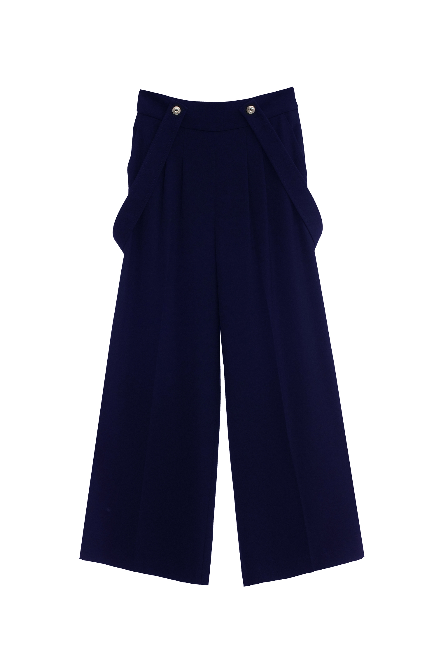 Navy Wide Leg Pants With Detachable StrapsNavy Wide Leg Pants With Detachable Straps,Culottes,Season (AW) Look,Culottes,Pants