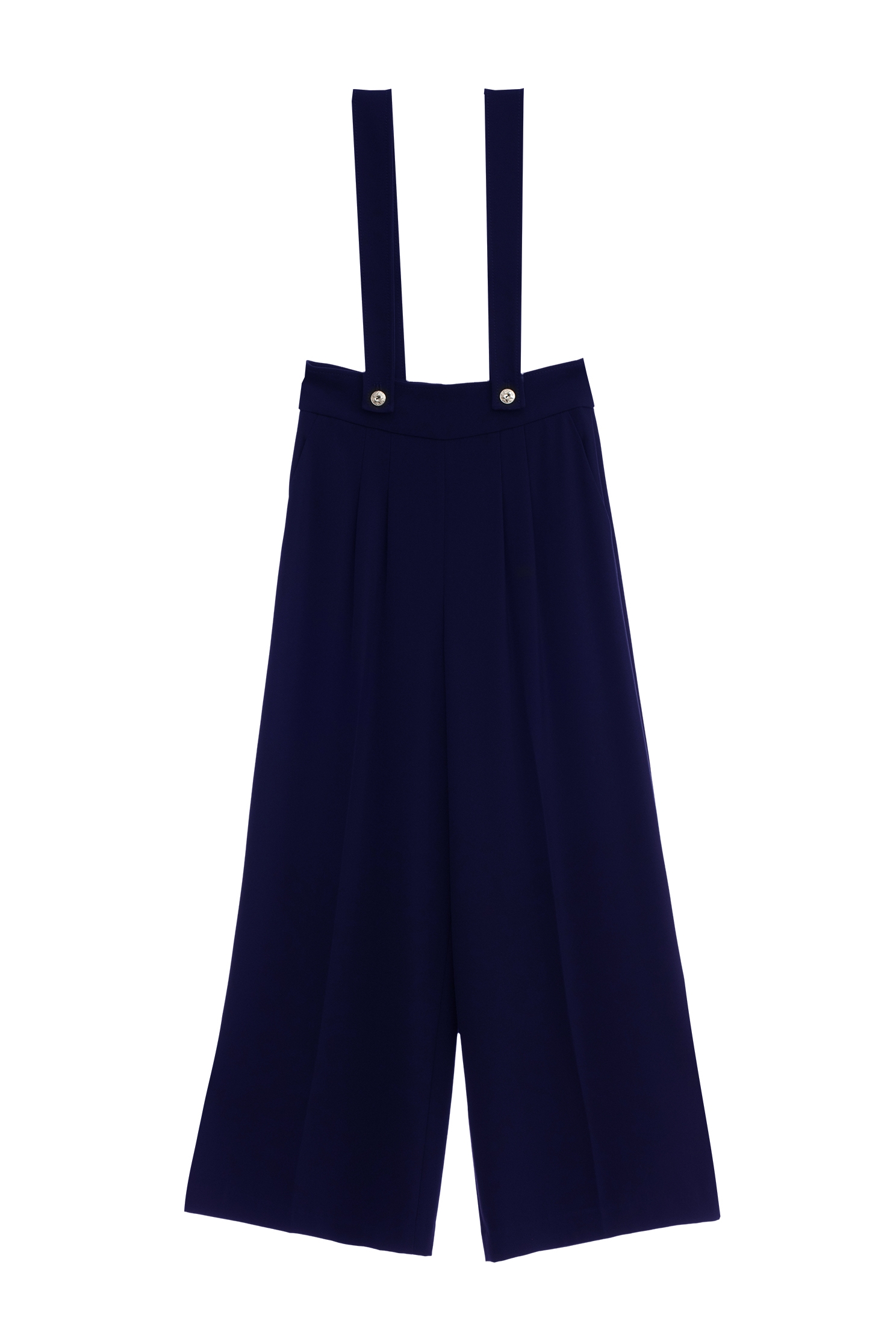 Navy Wide Leg Pants With Detachable StrapsNavy Wide Leg Pants With Detachable Straps,Culottes,Season (AW) Look,Culottes,Pants