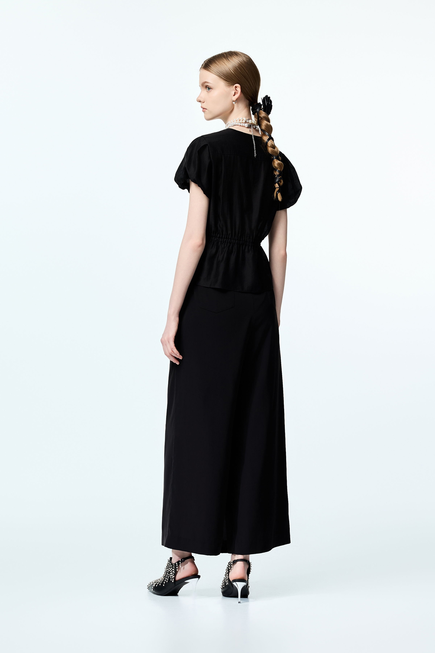Front Panel Wide Leg PantsFront Panel Wide Leg Pants,Season (AW) Look,pants,Skorts,Black pants