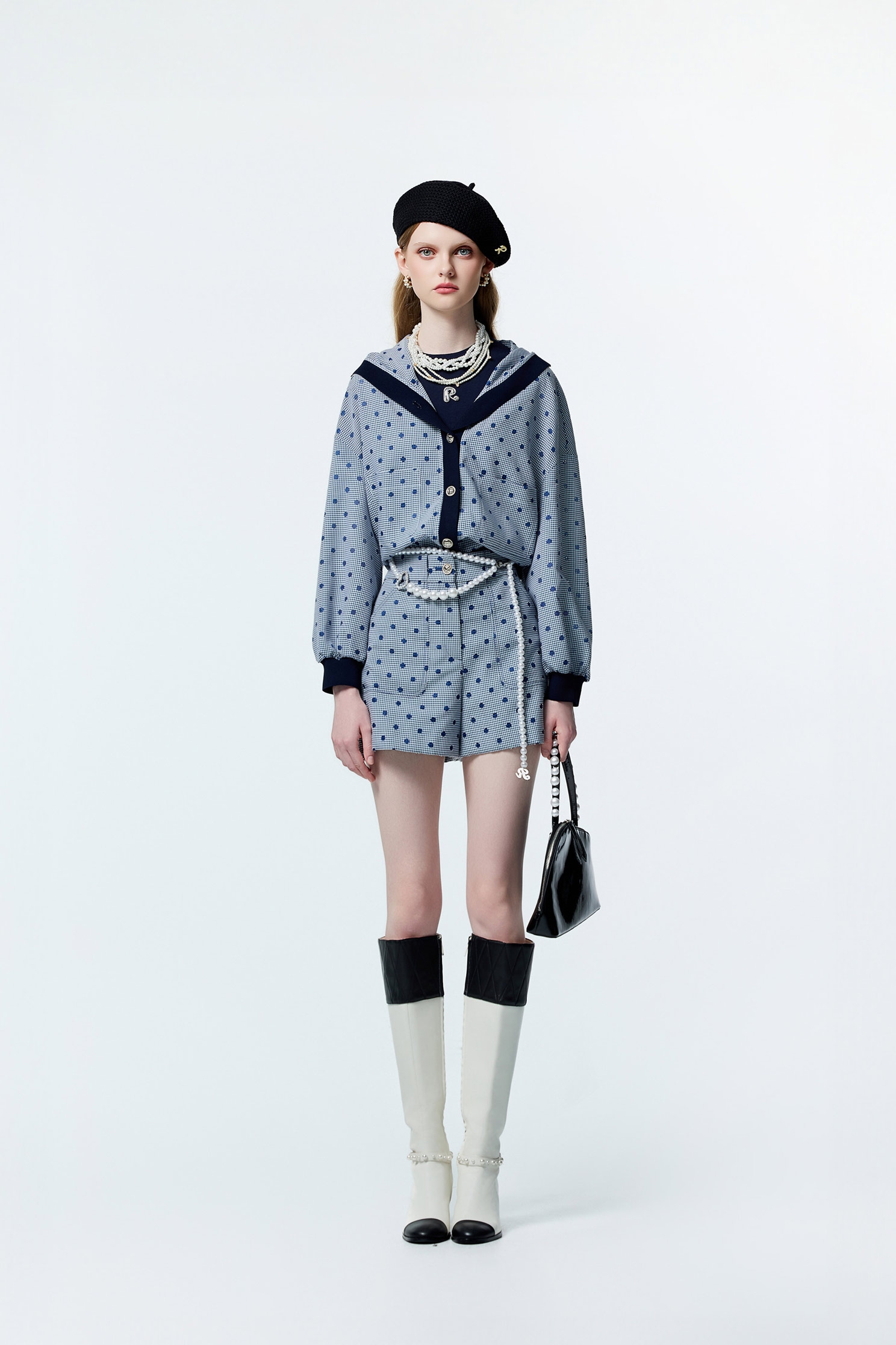 Dotted Embroidery Plaid ShortsDotted Embroidery Plaid Shorts,Office Looks,co-ord sets,Plaid,dotcollection,Shorts,Season (AW) Look
