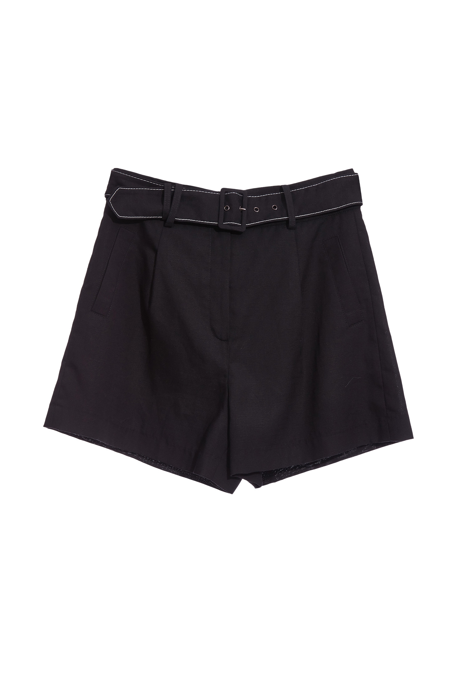 Basic A-Line Smart ShortsShorts with colored belt,Season (SS) Look,Shorts,comfotism,pants,Black pants