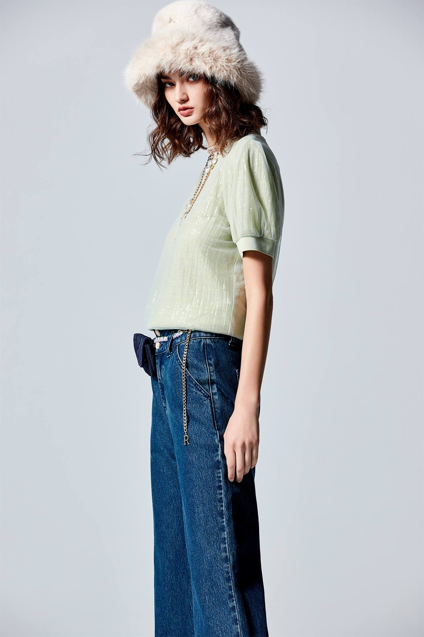 Navy Boot Leg PantsNavy Boot Leg Pants,Culottes,Season (SS) Look,Plaid,Denim,Wide-leg jeans