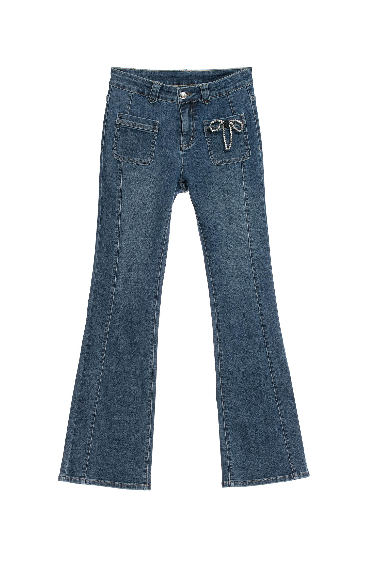 Basic Boot Leg Jeans With Pearl detailBasic Boot Leg Jeans With Pearl detail,Bell-bottoms,Denim,Jeans,Denim pants,Season (AW) Look,Bell-bottoms,Pants