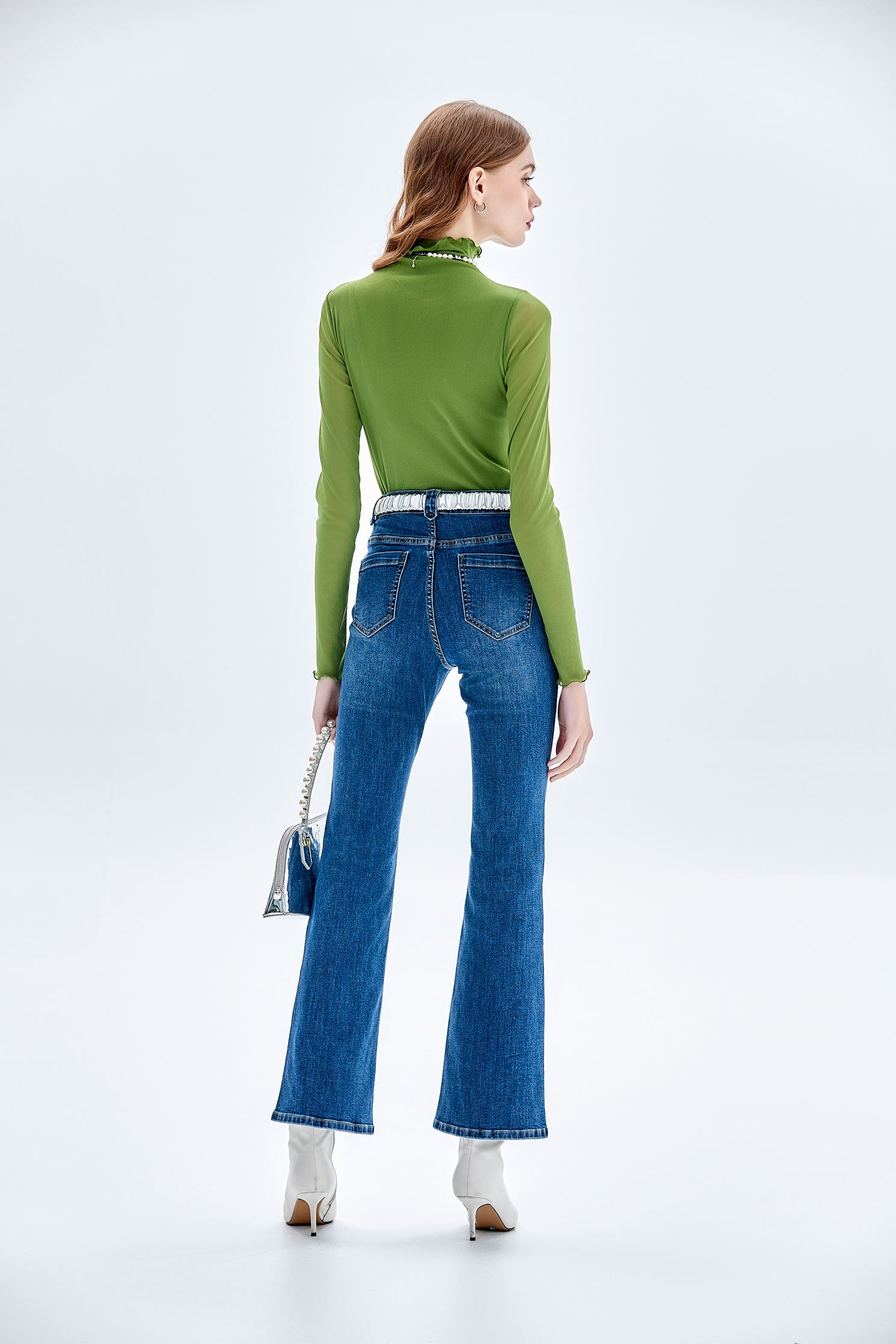 Basic Boot Leg Jeans With Pearl detailBasic Boot Leg Jeans With Pearl detail,Bell-bottoms,Denim,Jeans,Denim pants,Season (AW) Look,Bell-bottoms,Pants