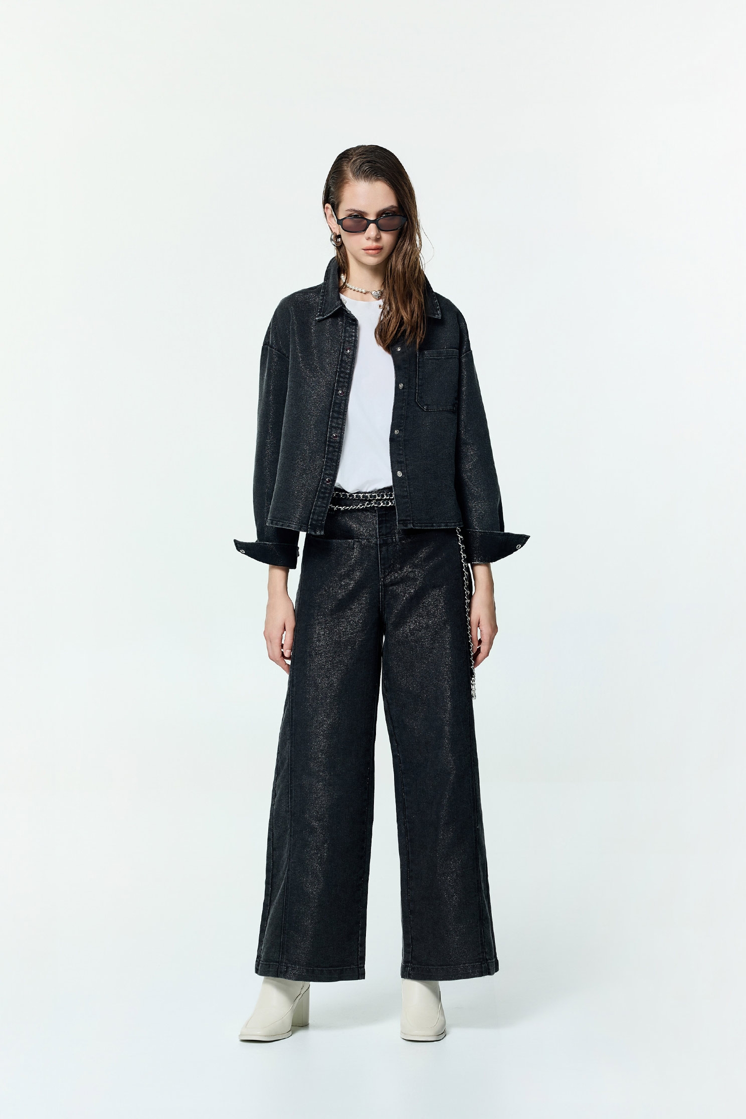 Metallic Sheen Grey JeansMetallic Sheen Grey Jeans,Denim,Jeans,Season (AW) Look,pants
