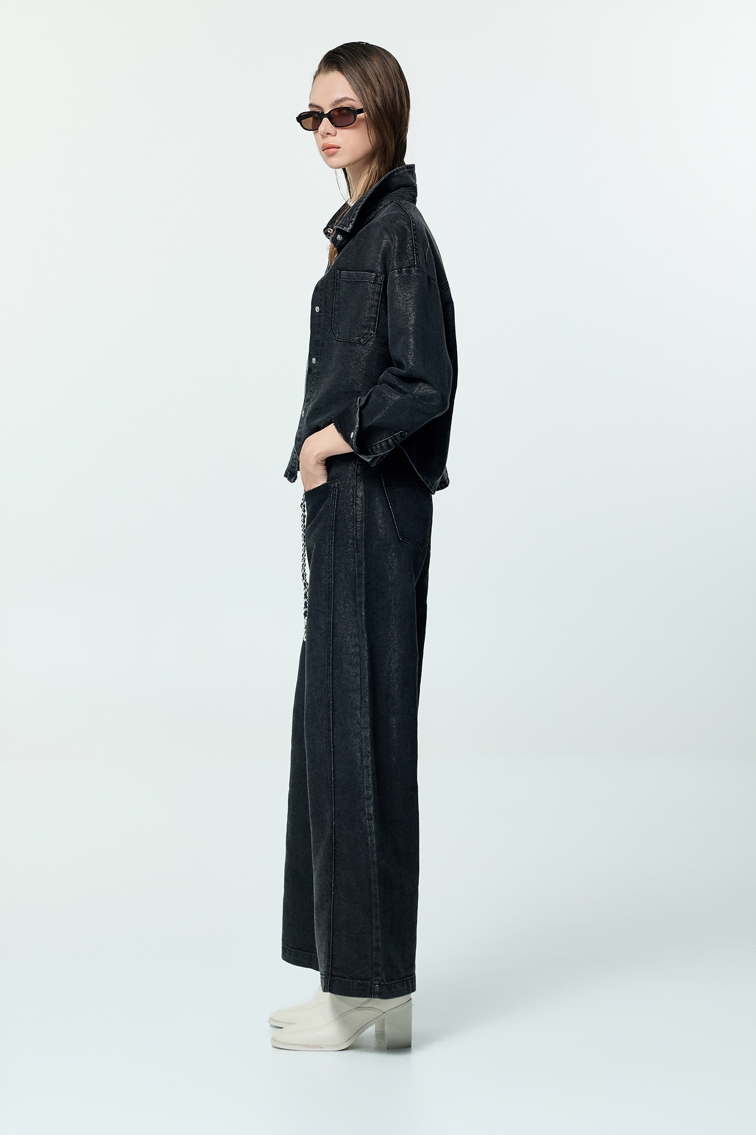 Metallic Sheen Grey JeansMetallic Sheen Grey Jeans,Denim,Jeans,Season (AW) Look,pants