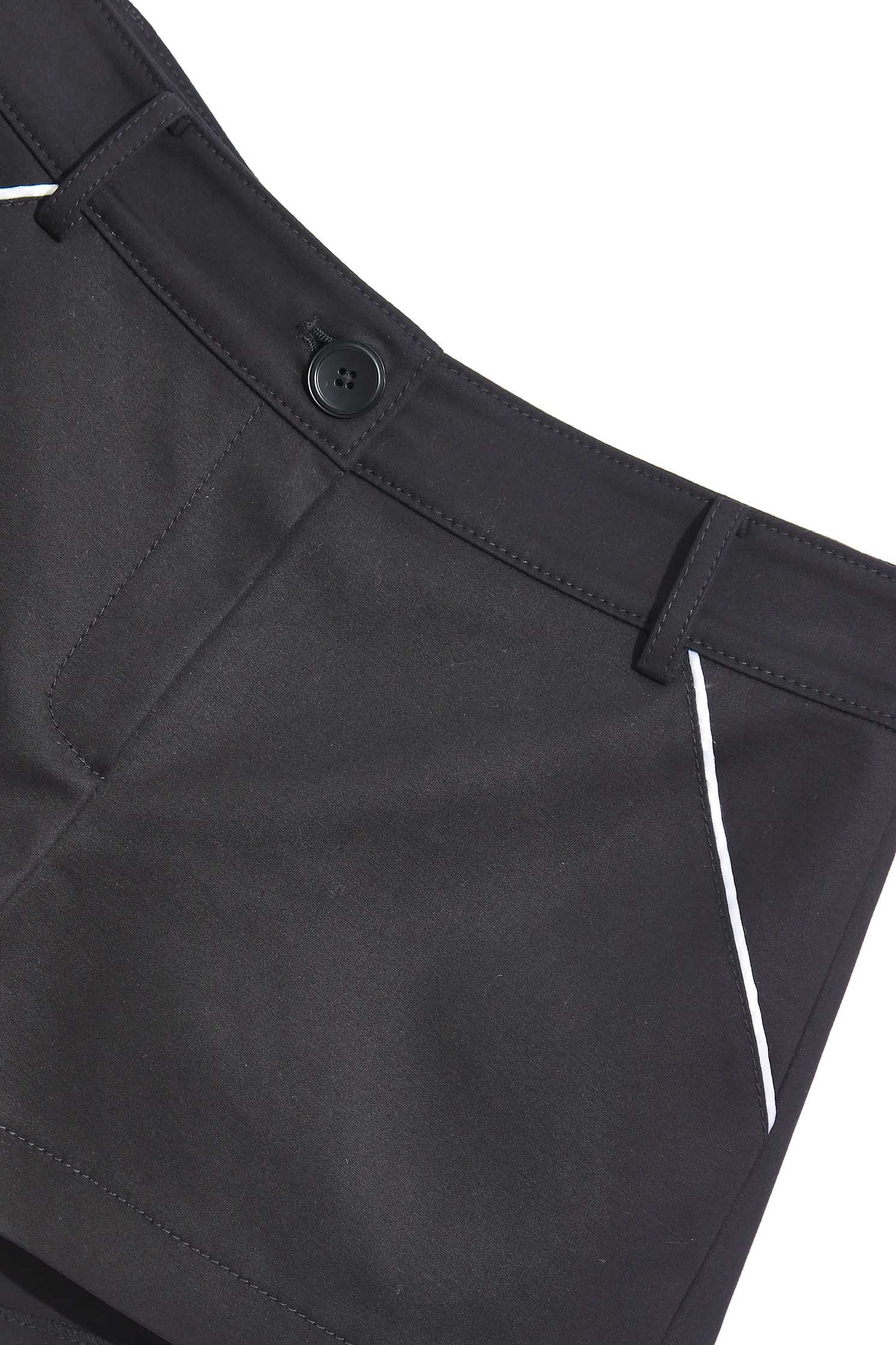 Basic Black Shorts With White Trim Pocket DetailClassic shorts with trimmed pockets,Season (SS) Look,Shorts,comfotism,pants,Black pants