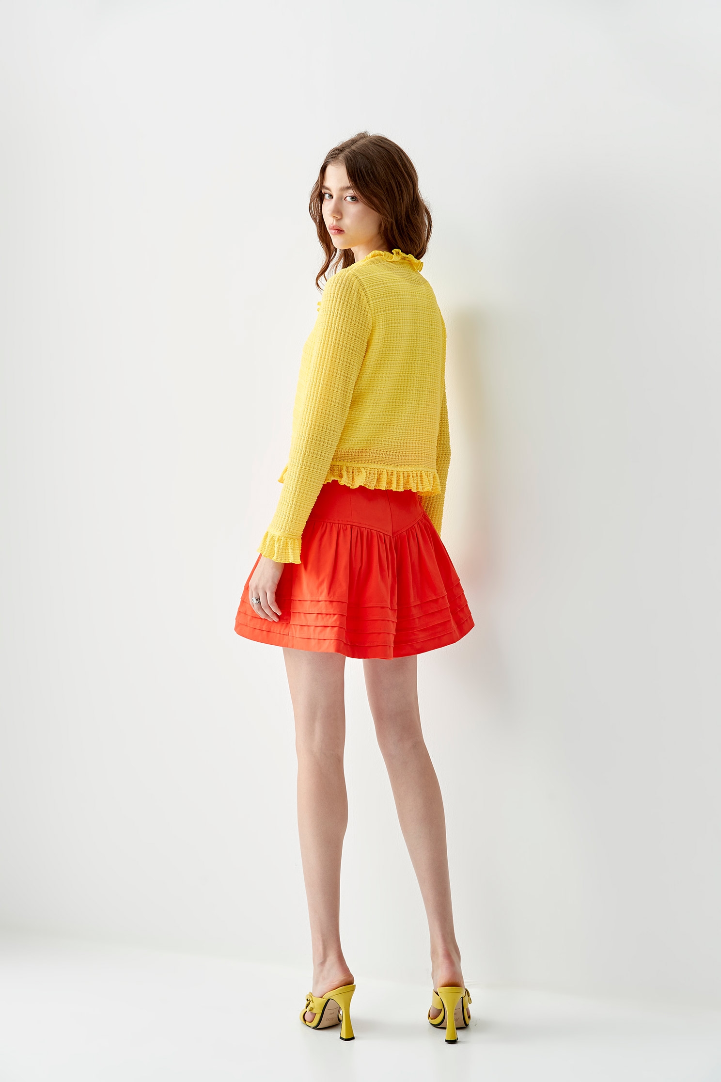 High Waist Wide Yoke ShortsPuffball skort,bestselling,Season (SS) Look,Shorts,Skorts