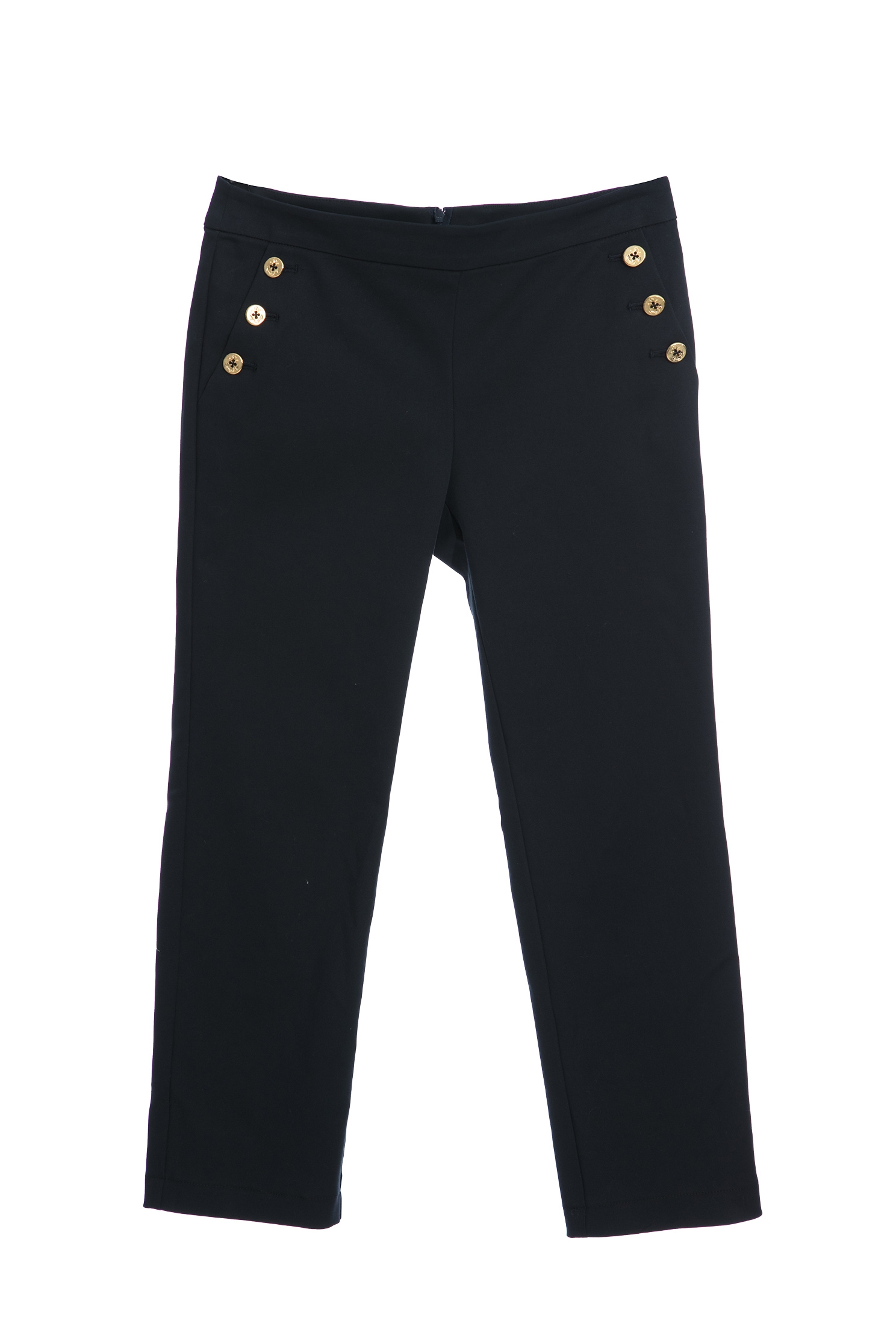 Slim Fit Navy Pants With Contrast ButtonsOcean-style fitted trousers with button decoration,bestselling,Season (SS) Look,Skinny pants,Skinny pants