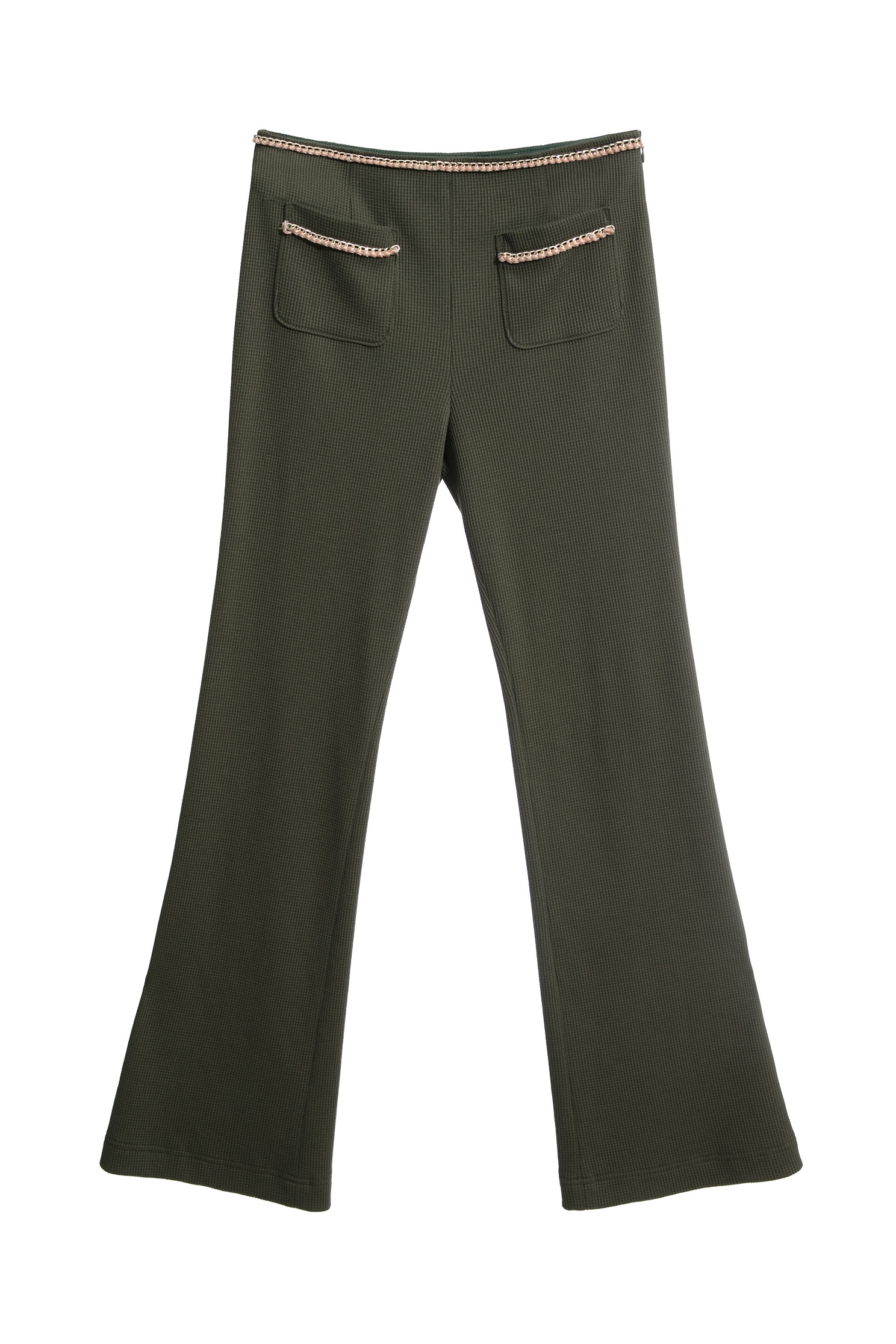 Dark Olive Green Boot Leg PantsDark Olive Green Boot Leg Pants,Bell-bottoms,Season (SS) Look,Plaid,Bell-bottoms,Pants