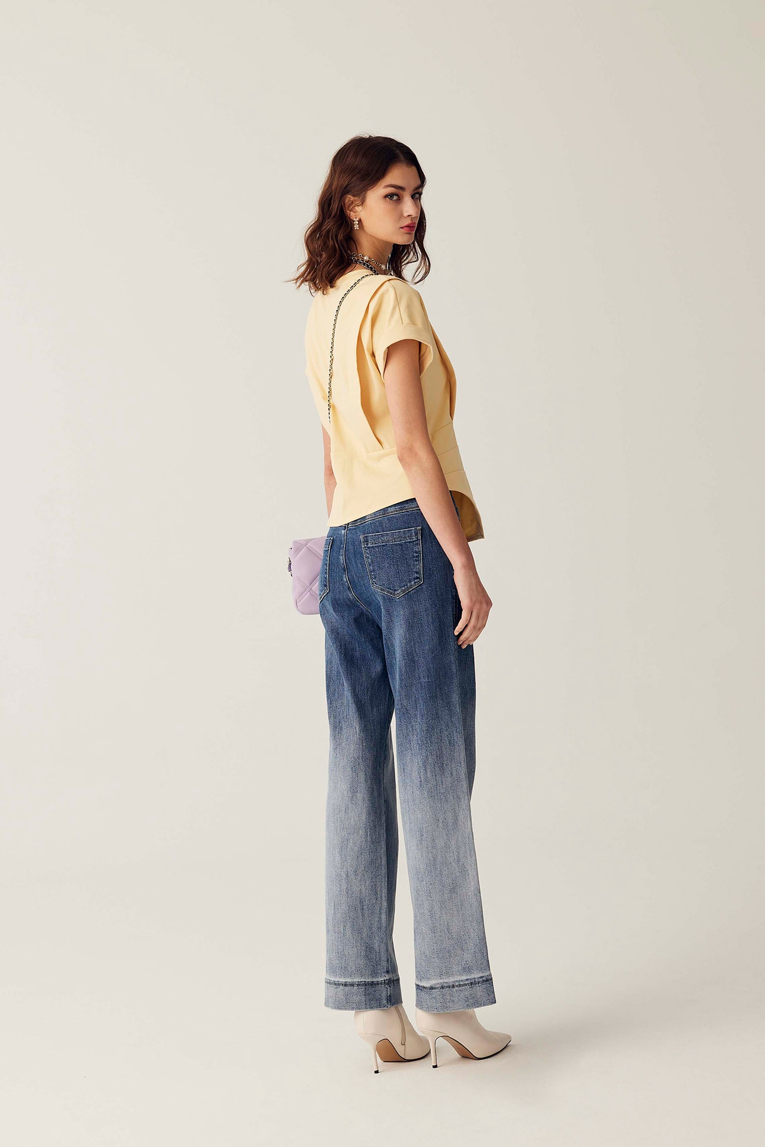 Two Tone Wide Leg JeansTwo Tone Wide Leg Jeans,Season (SS) Look,Denim,Jeans,Wide-leg jeans