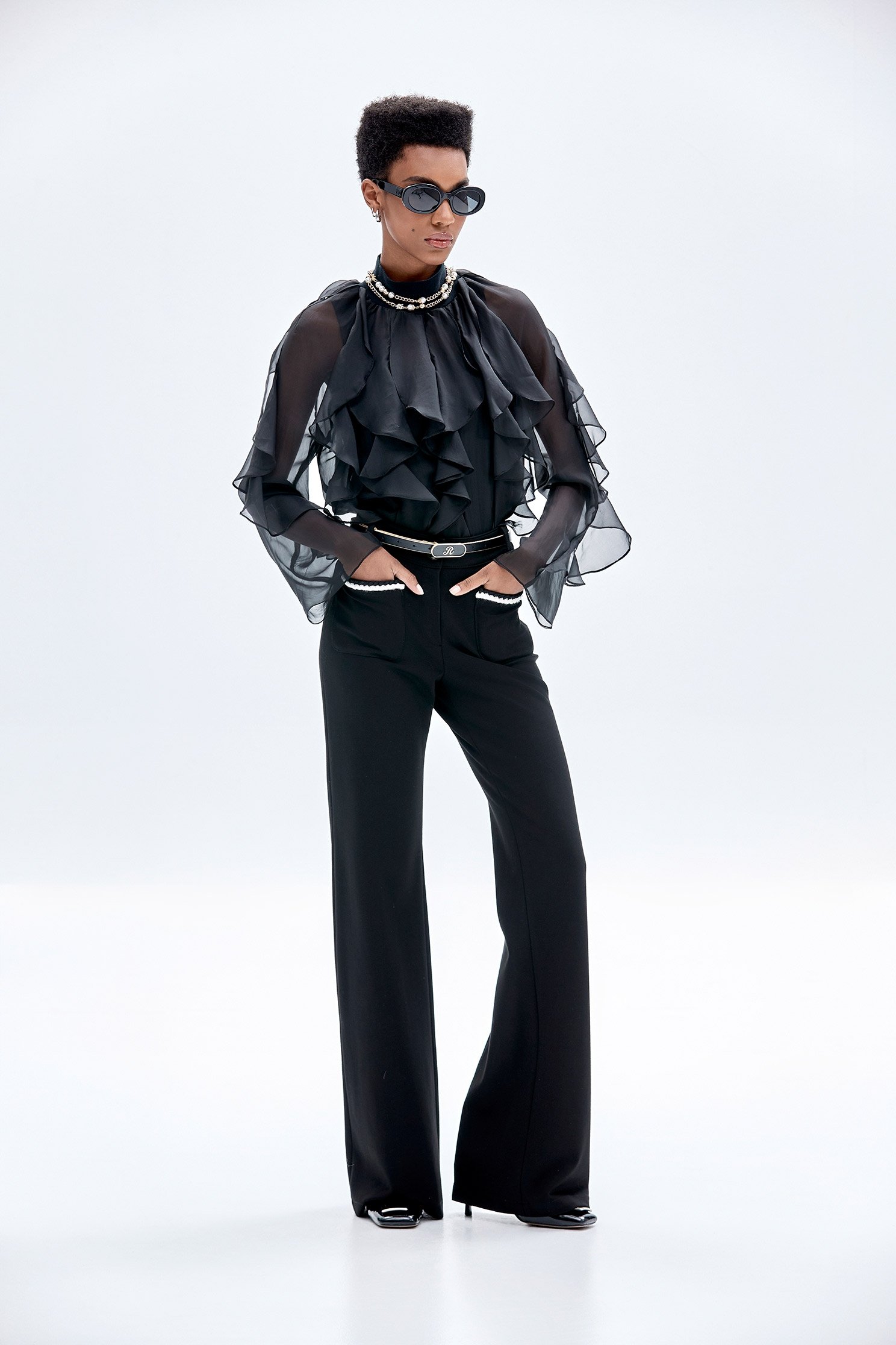 Contrast Pocket Trim Boot Leg PantsContrast Pocket Trim Boot Leg Pants,Culottes,Season (AW) Look,Culottes,Pants