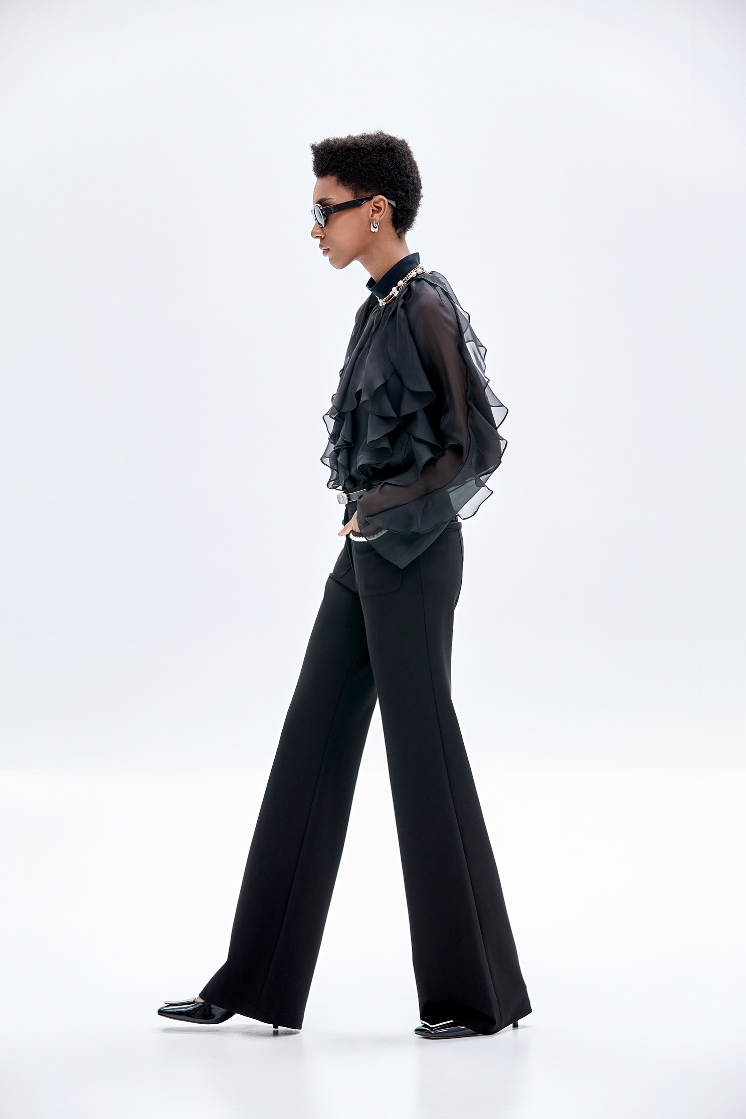 Contrast Pocket Trim Boot Leg PantsContrast Pocket Trim Boot Leg Pants,Culottes,Season (AW) Look,Culottes,Pants