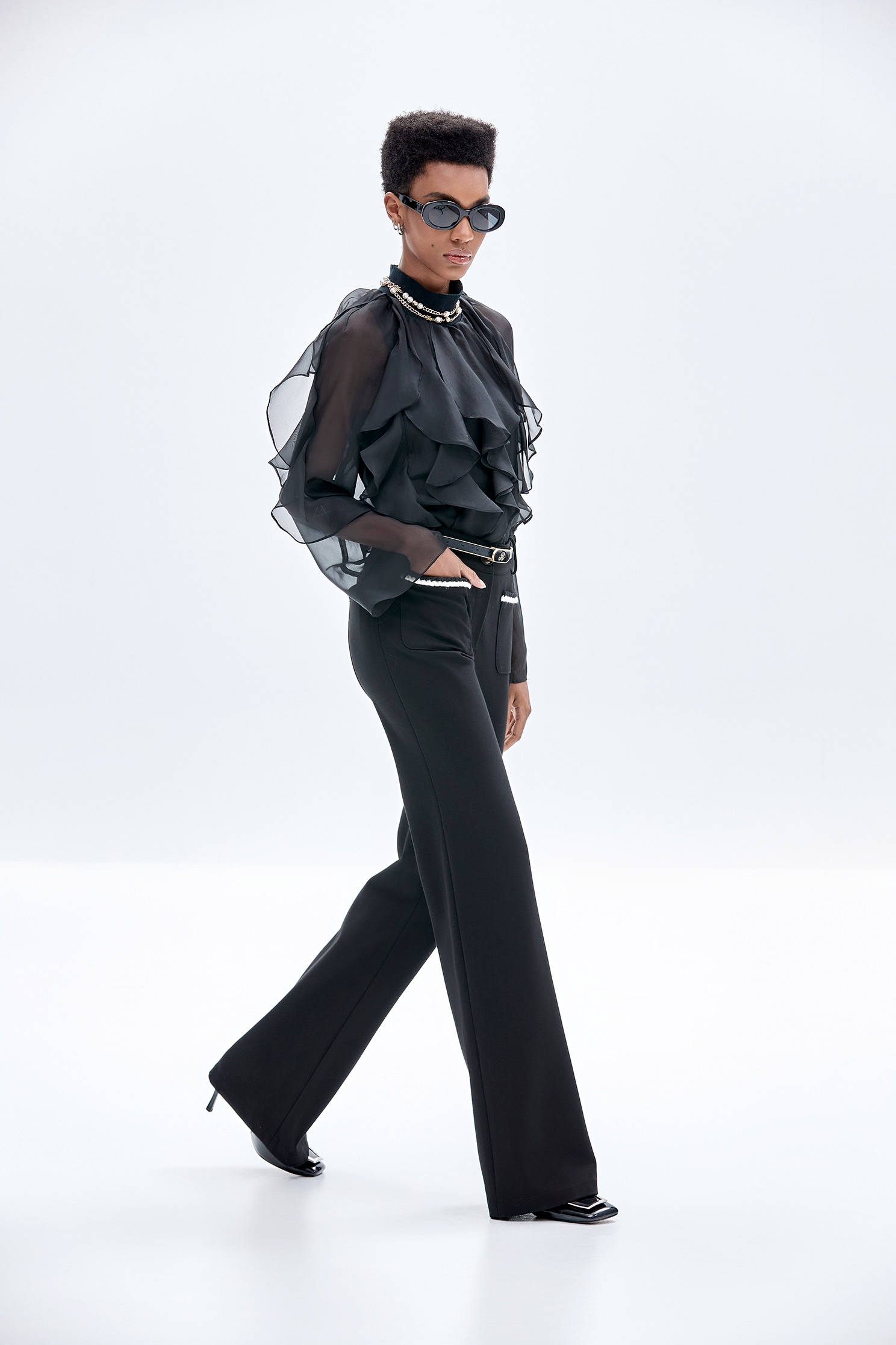 Contrast Pocket Trim Boot Leg PantsContrast Pocket Trim Boot Leg Pants,Culottes,Season (AW) Look,Culottes,Pants