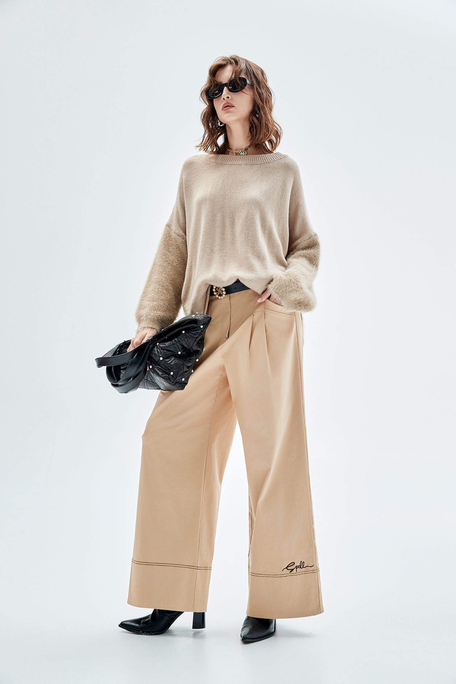 Embroidery Slogan Wide Leg PantsEmbroidery Slogan Wide Leg Pants,Embroidered,Culottes,Season (AW) Look,Culottes,Pants