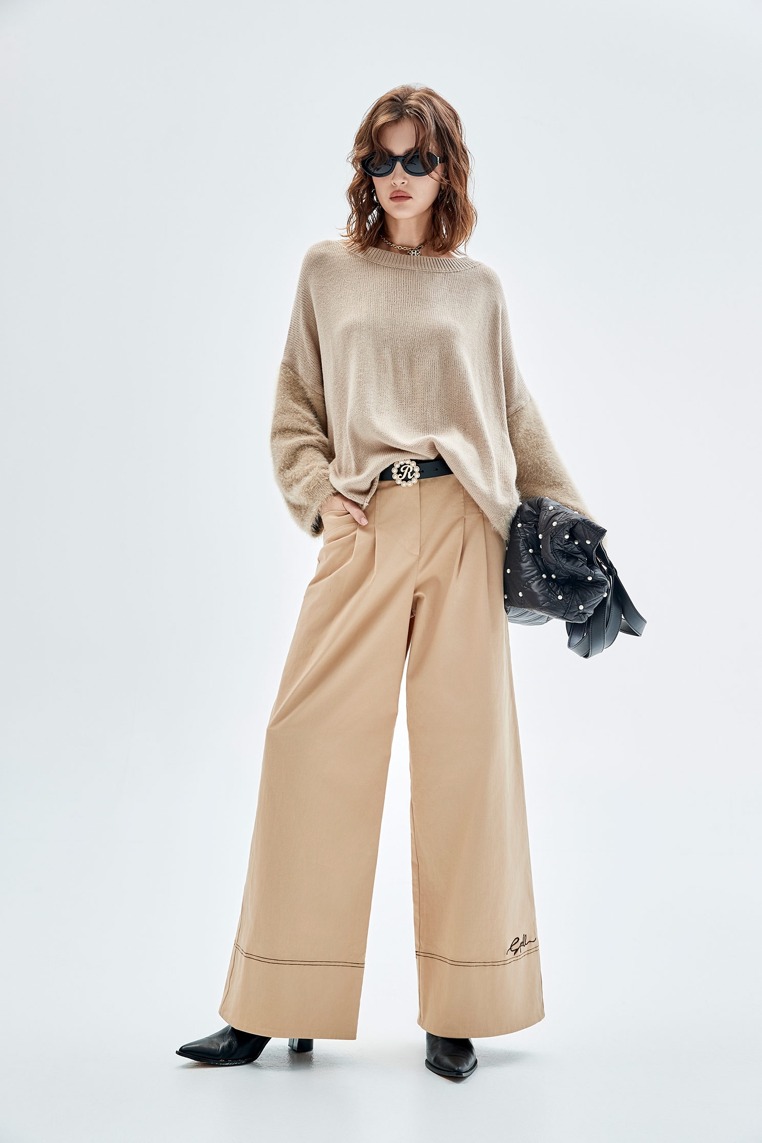 Embroidery Slogan Wide Leg PantsEmbroidery Slogan Wide Leg Pants,Embroidered,Culottes,Season (AW) Look,Culottes,Pants