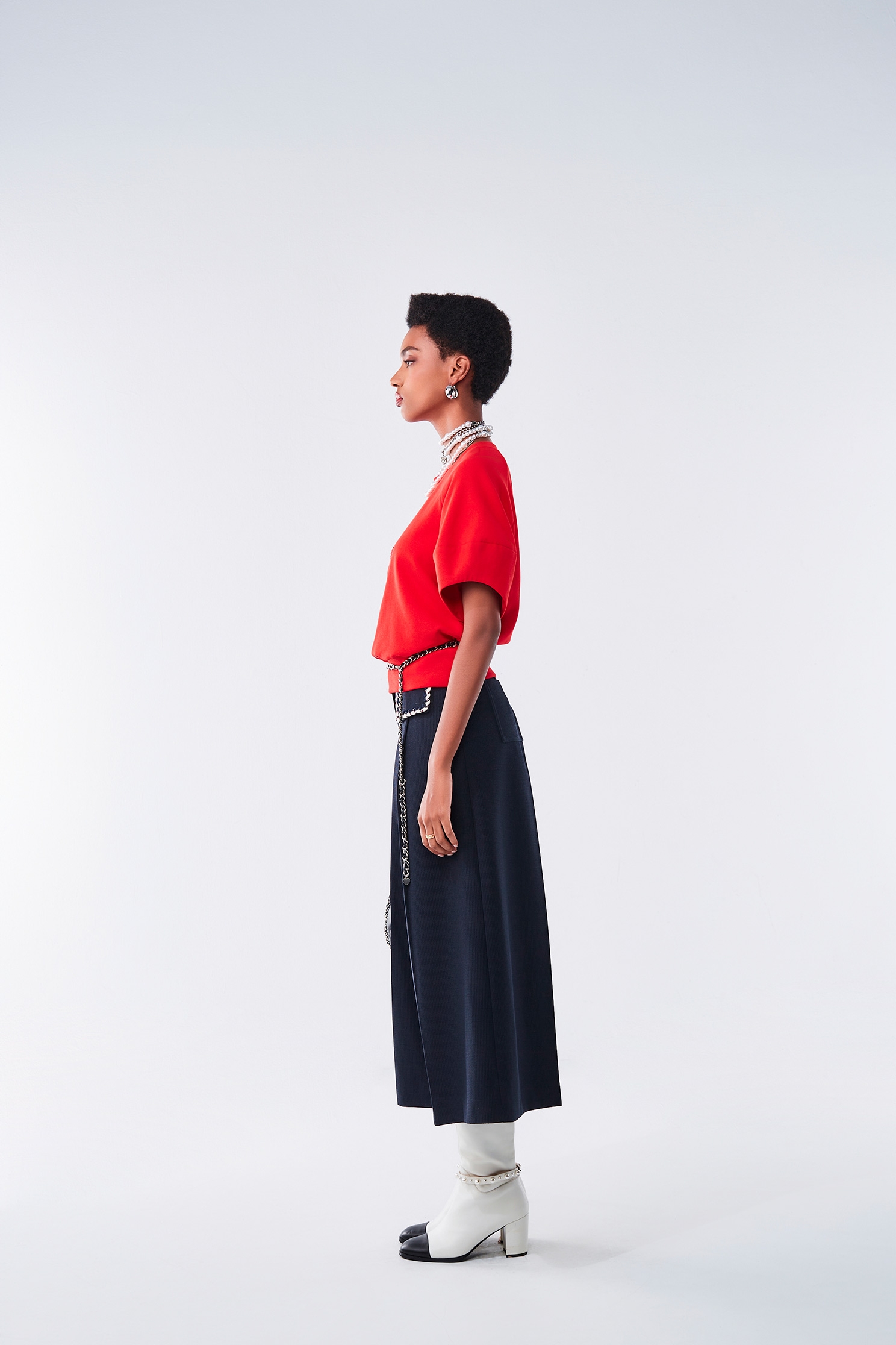 Wide Leg Navy Pants With Front Pocket FlapWide Leg Navy Pants With Front Pocket Flap,Culottes,Season (AW) Look,Culottes