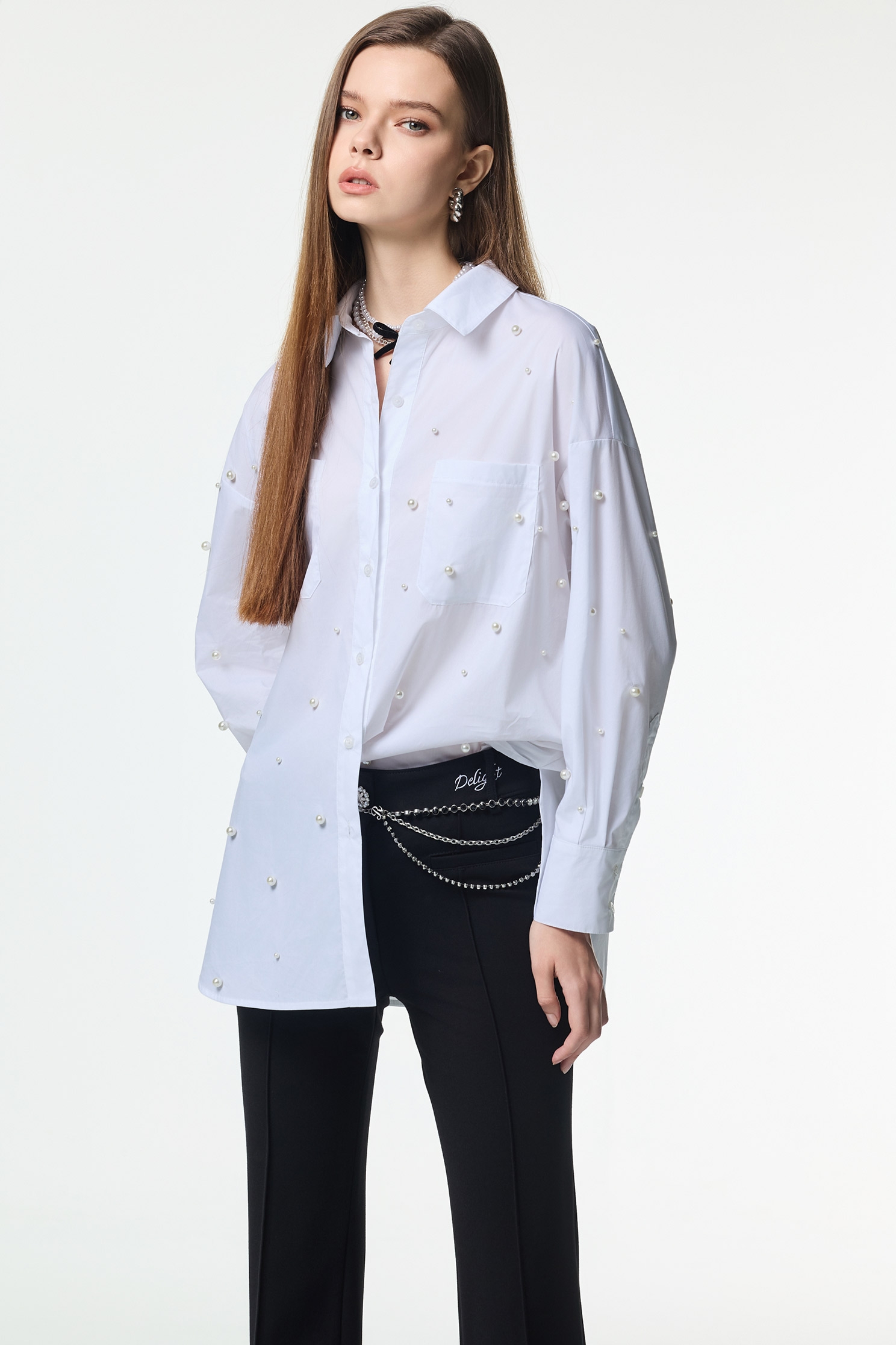 Black Boot Leg PantsBlack Boot Leg Pants,Office Looks,Bell-bottoms,pearl,Season (AW) Look,Valentine,Bell-bottoms
