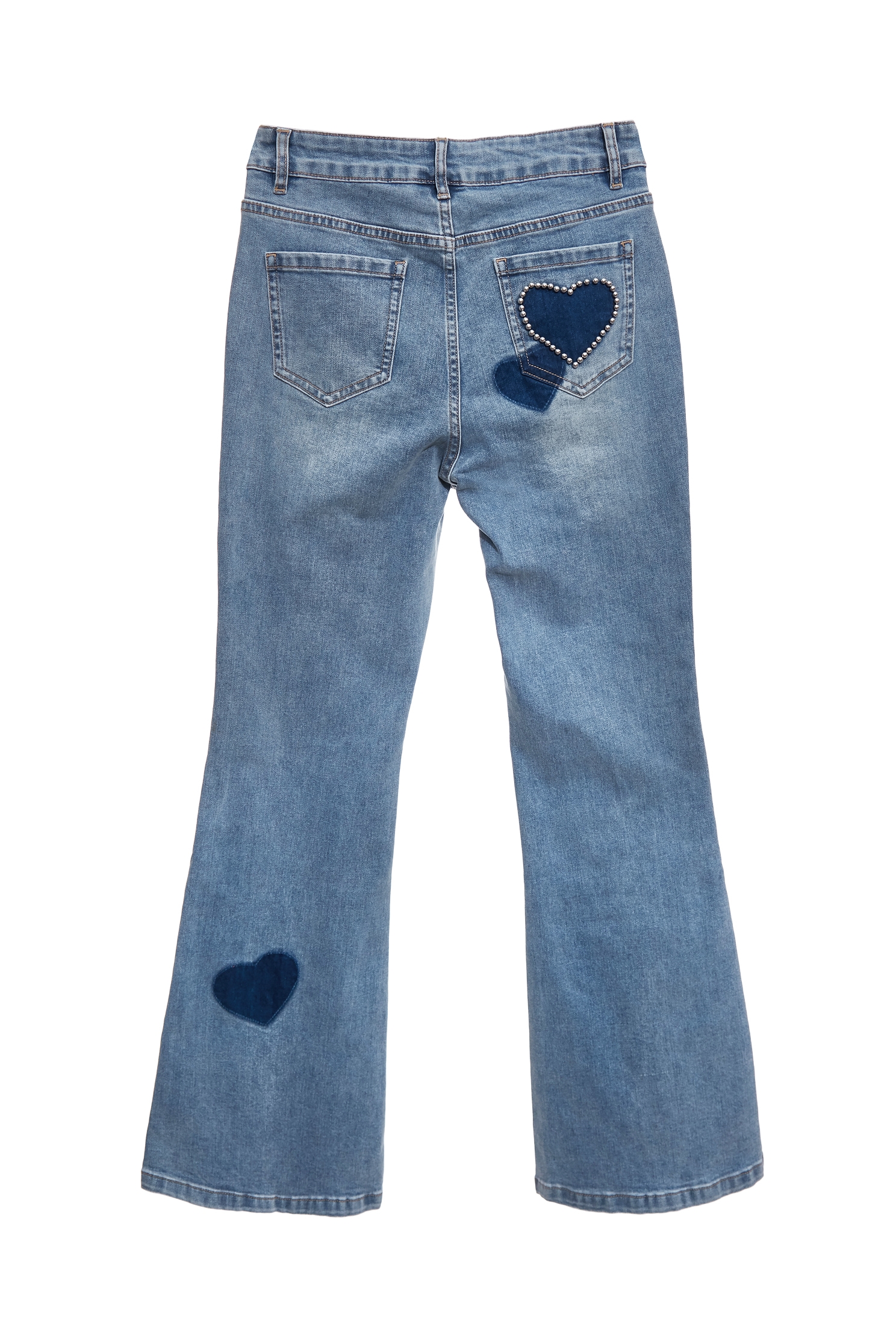 Heart Patch Detail Boot Leg JeansHeart Patch Detail Boot Leg Jeans,Denim,Jeans,Season (AW) Look,pants