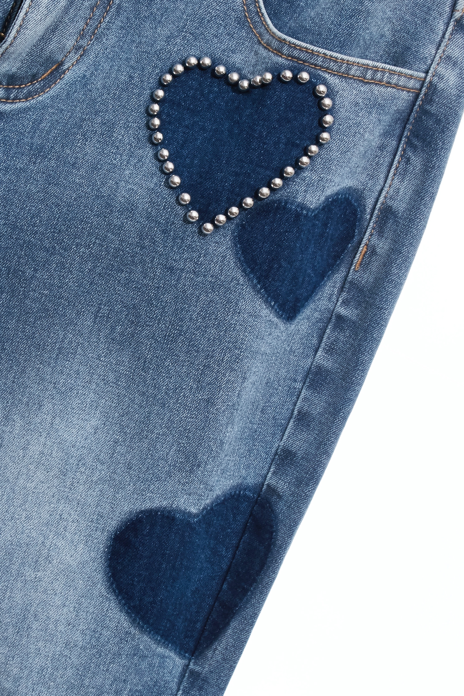 Heart Patch Detail Boot Leg JeansHeart Patch Detail Boot Leg Jeans,Denim,Jeans,Season (AW) Look,pants