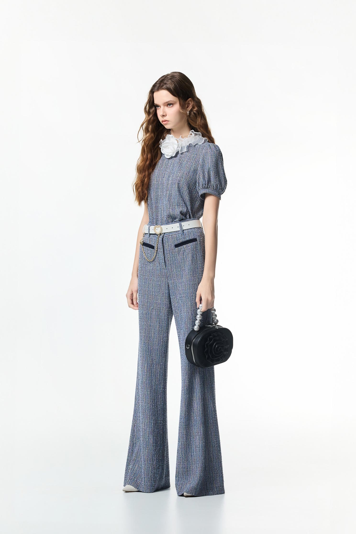 Contrast Pocket Trim Detail Boot Leg PantsContrast Pocket Trim Detail Boot Leg Pants,Bell-bottoms,Season (AW) Look,pants