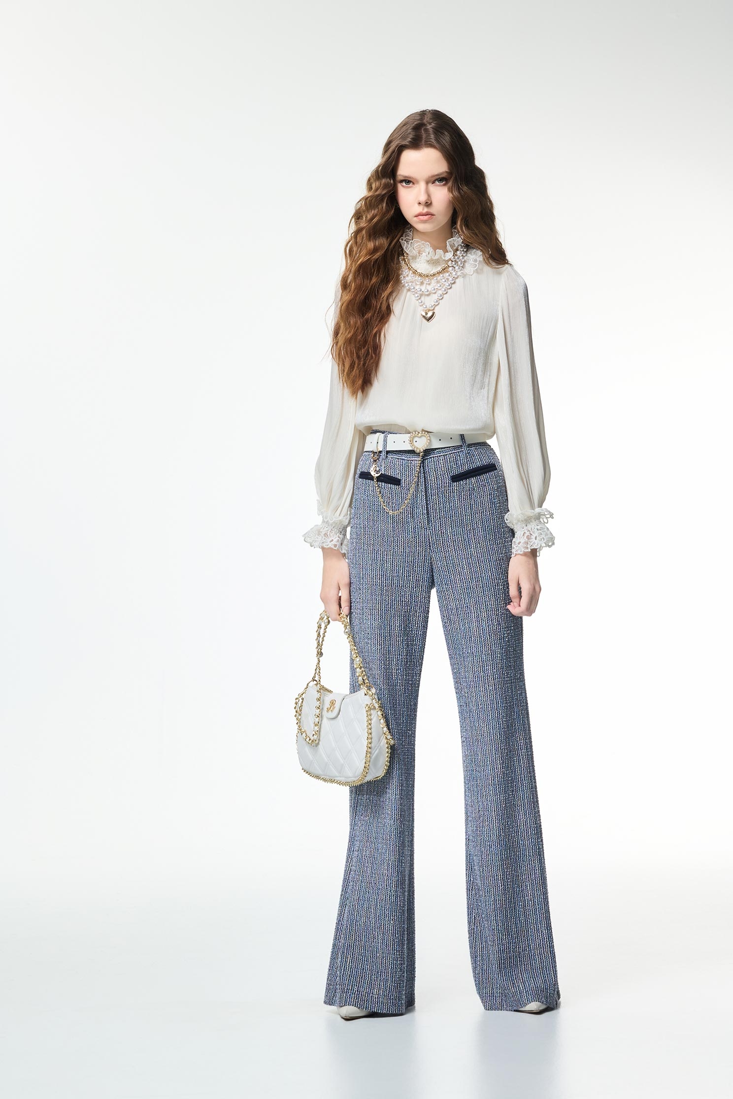 Contrast Pocket Trim Detail Boot Leg PantsContrast Pocket Trim Detail Boot Leg Pants,Bell-bottoms,Season (AW) Look,pants