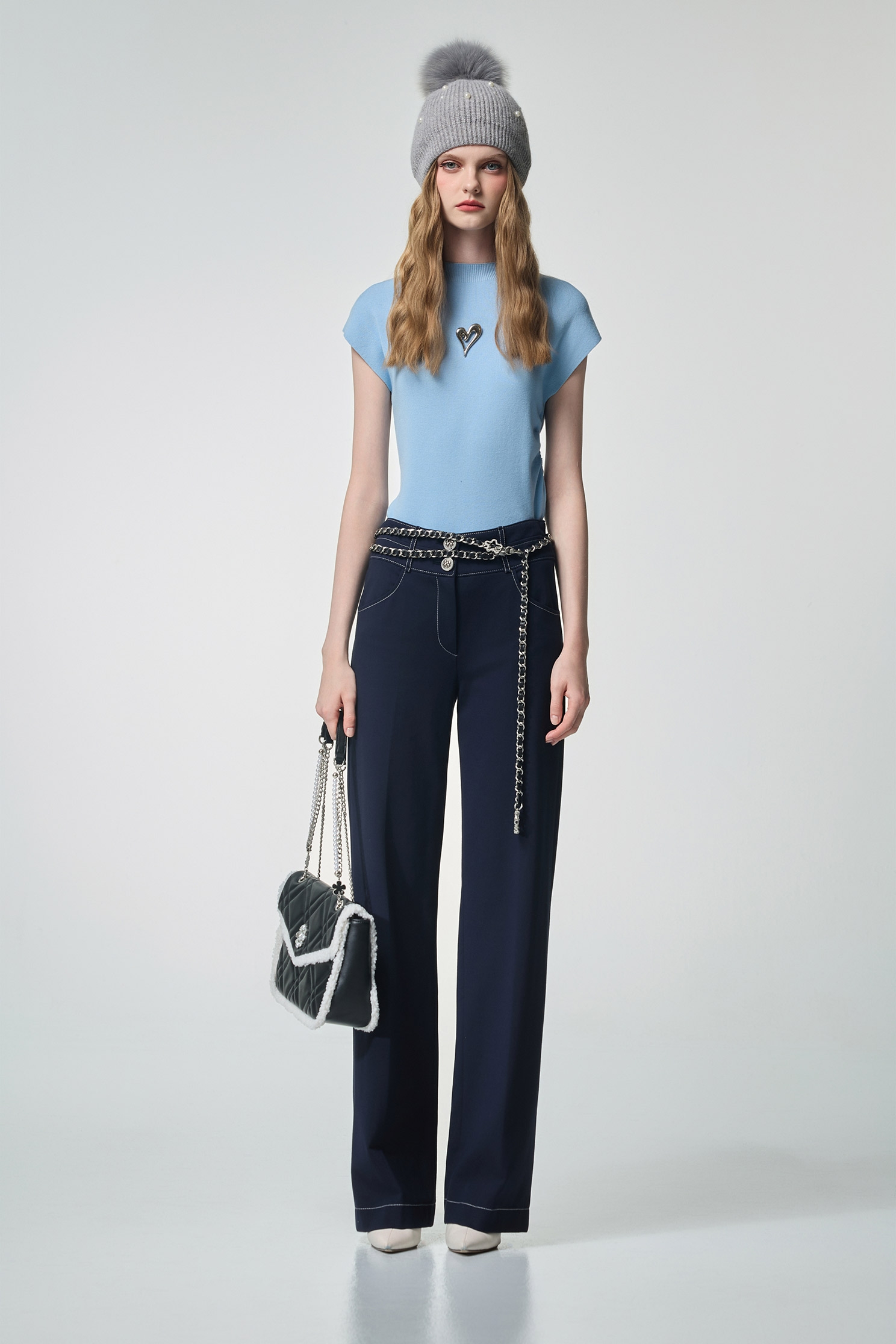 Navy Straight Cut PantsNavy Straight Cut Pants,Culottes,Season (AW) Look,pants
