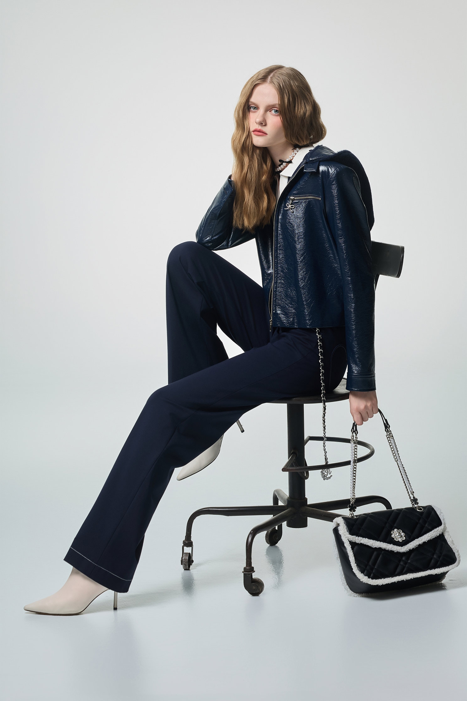 Navy Straight Cut PantsNavy Straight Cut Pants,Culottes,Season (AW) Look,pants