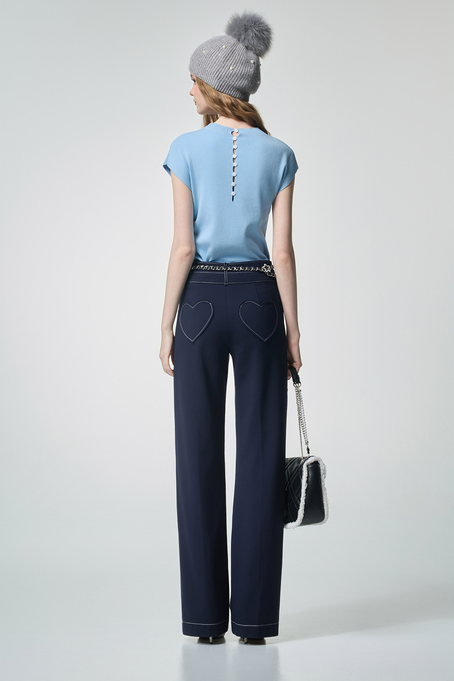 Navy Straight Cut PantsNavy Straight Cut Pants,Culottes,Season (AW) Look,pants