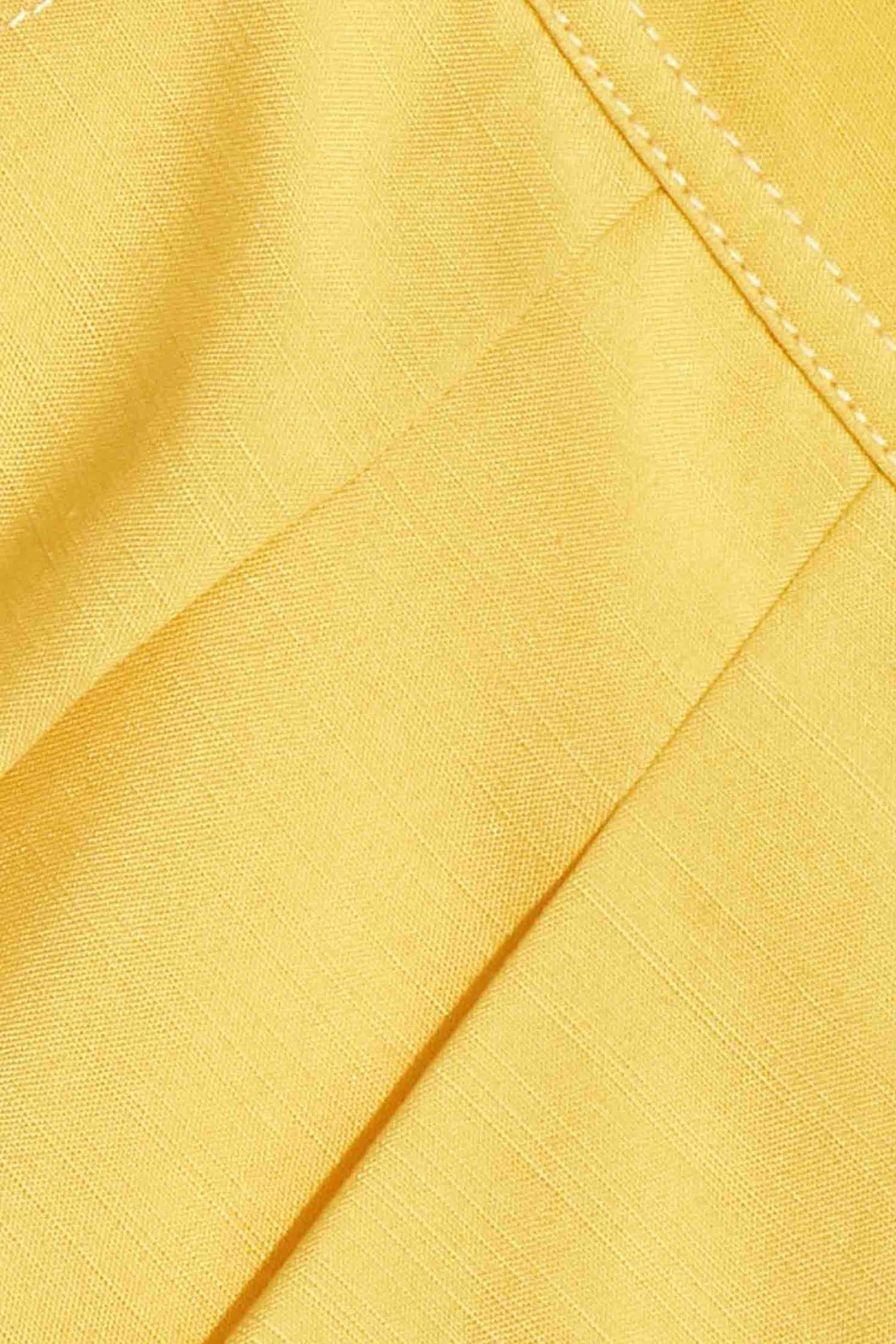 Basic Yellow Shorts With Cuff HemmingLemon yellow shorts with turn-up bottom,summer-special,Season (SS) Look,Shorts,comfotism