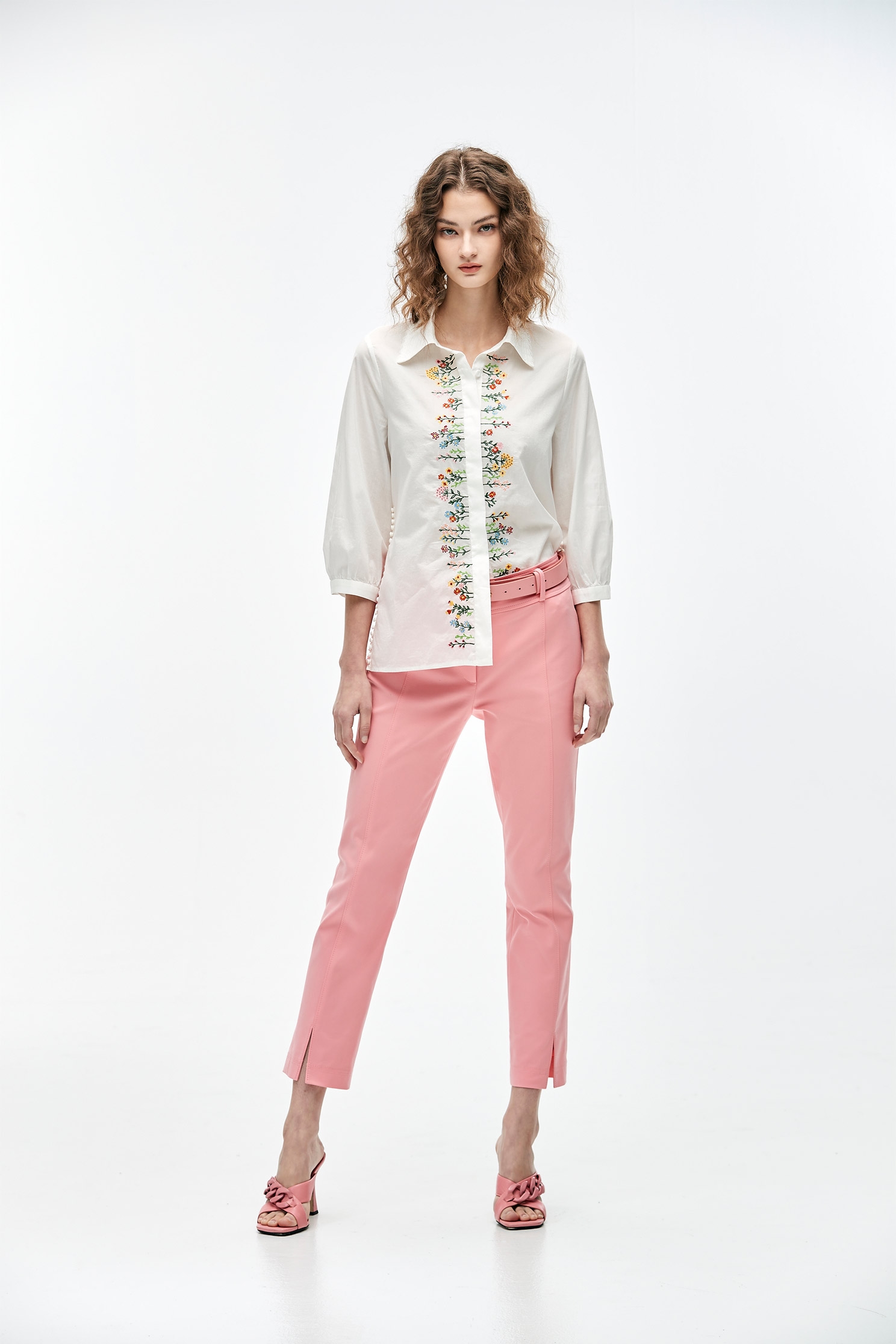 Pink Slim Fit PantsPink punch fitted trousers,Season (SS) Look,Skinny pants,Skinny pants,Pants