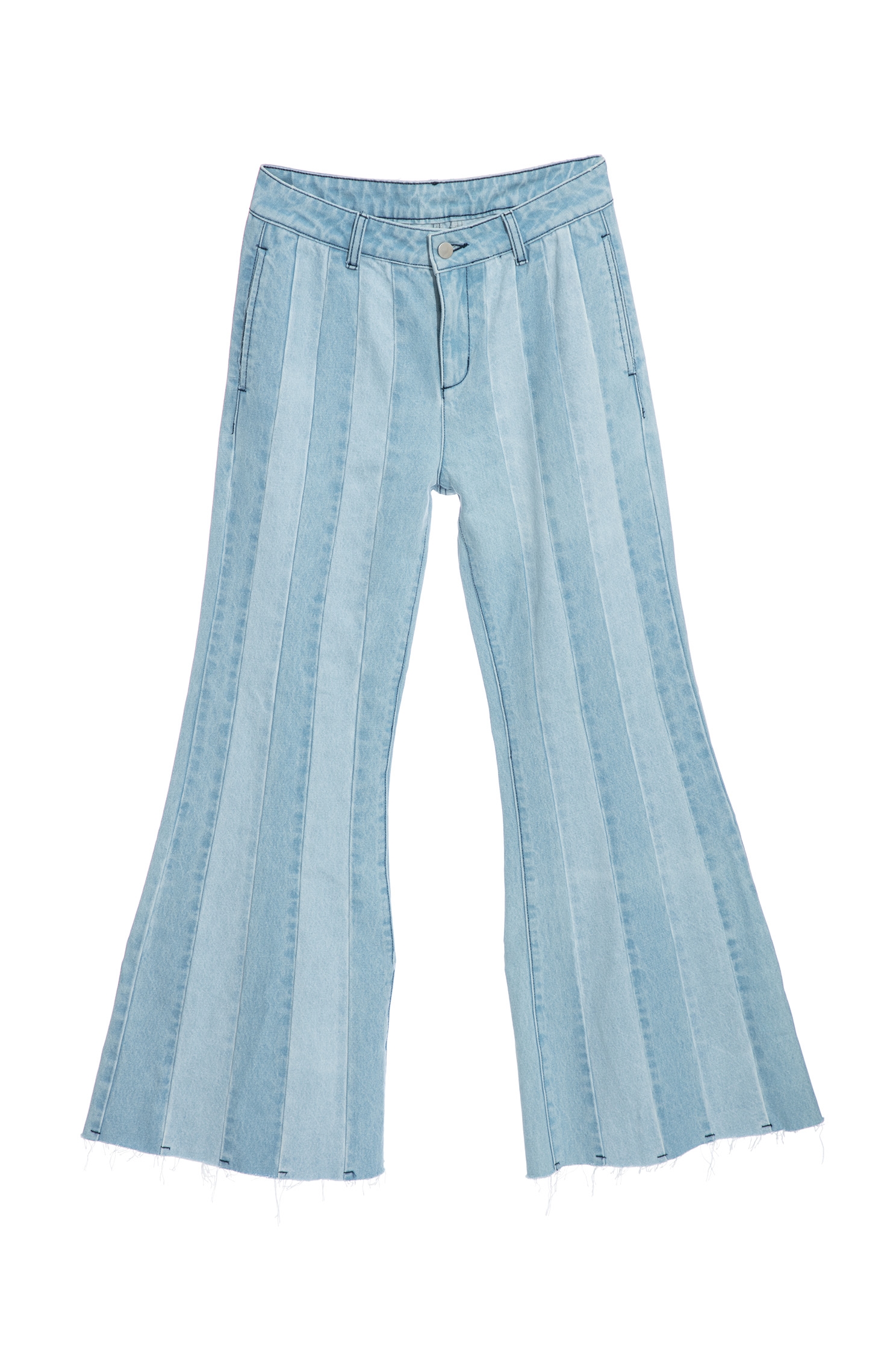 Boot Leg Contrast Panel JeansWide-leg denim trousers,Culottes,Season (SS) Look,Denim,Jeans,Wide-leg jeans