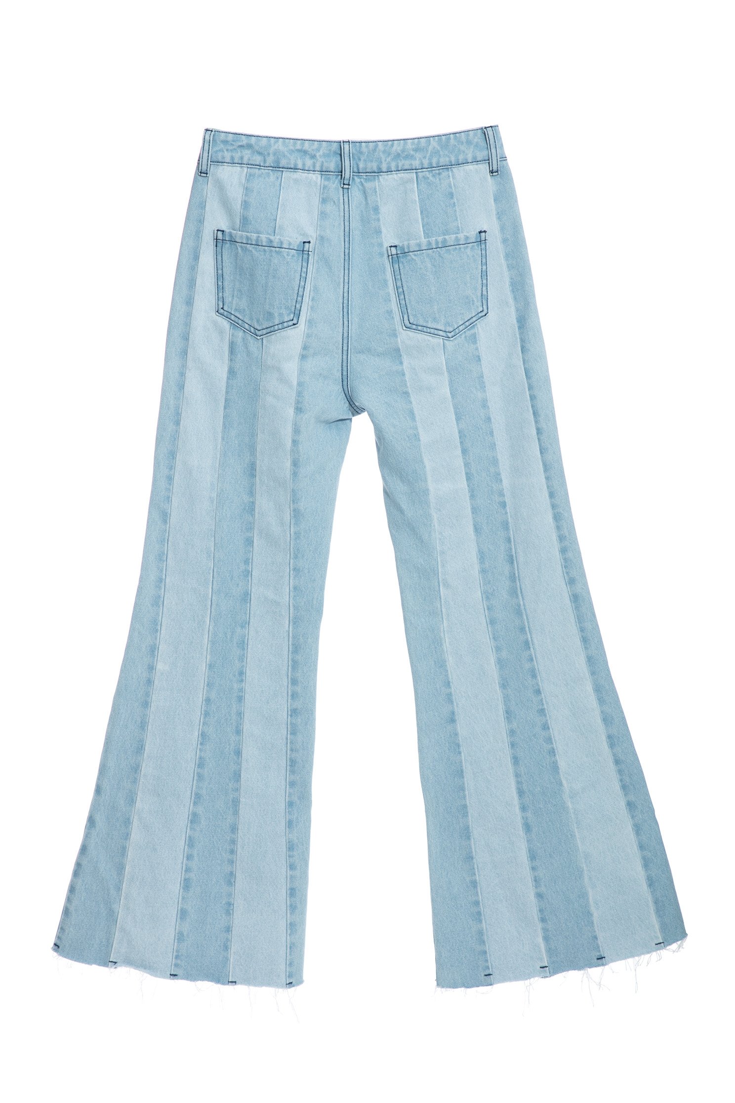 Boot Leg Contrast Panel JeansWide-leg denim trousers,Culottes,Season (SS) Look,Denim,Jeans,Wide-leg jeans