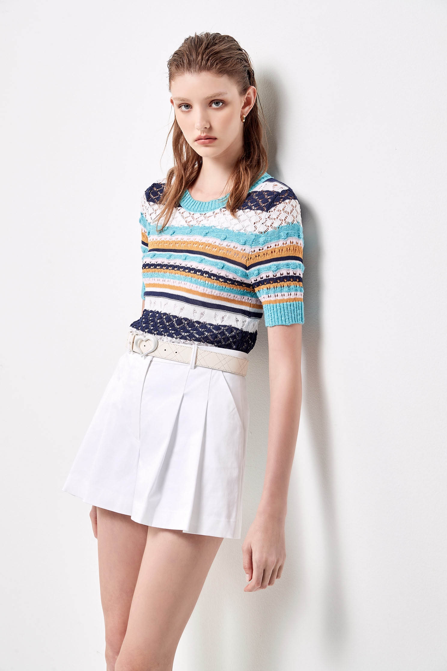 Basic Front Pleated ShortsClassic folded skort,Season (SS) Look,Shorts,Skorts