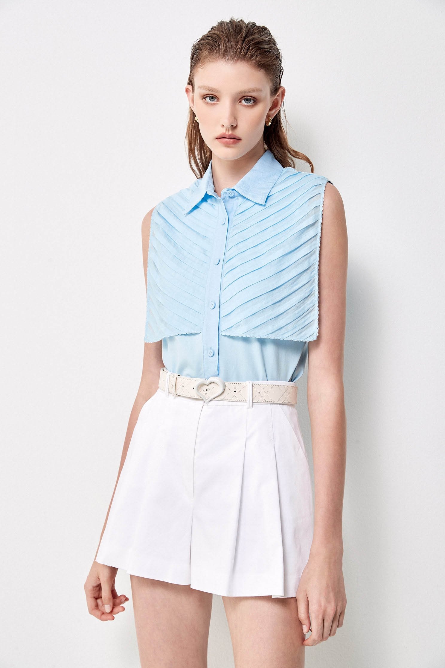 Basic Front Pleated ShortsClassic folded skort,Season (SS) Look,Shorts,Skorts